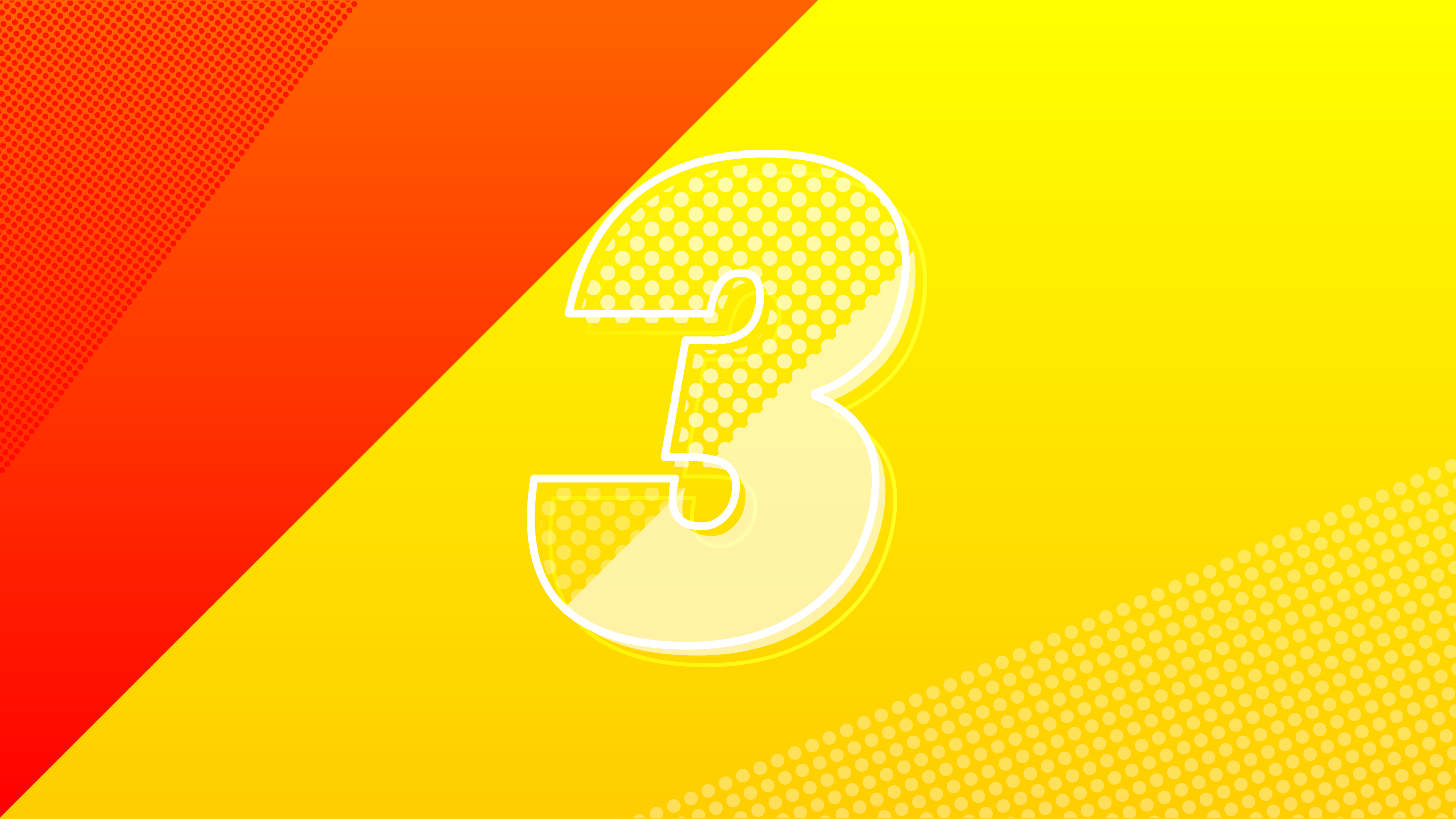 Number 3 with dots and bright colors HD Wallpaper