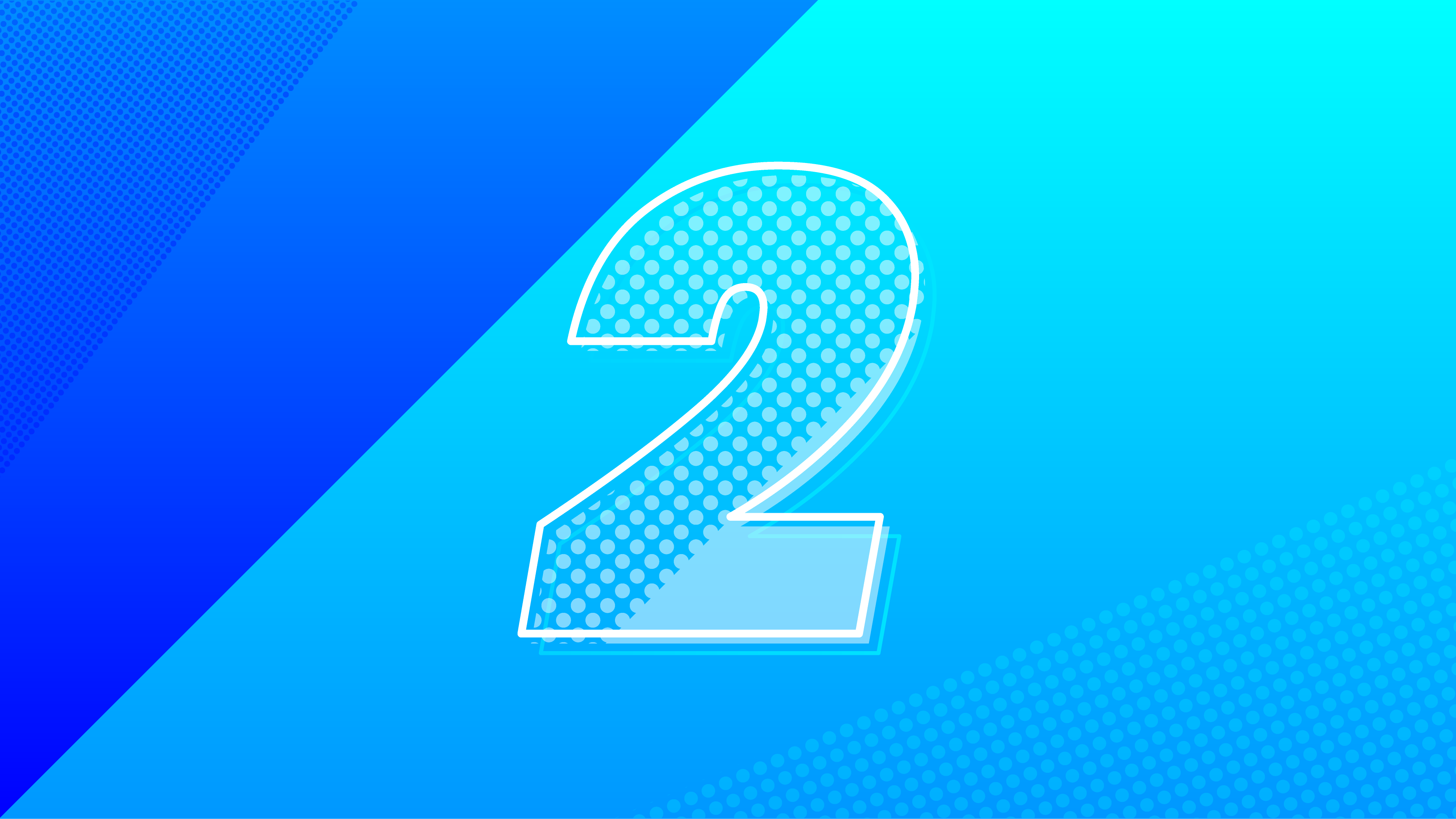 Number 2 with dots and neon effect HD Wallpaper