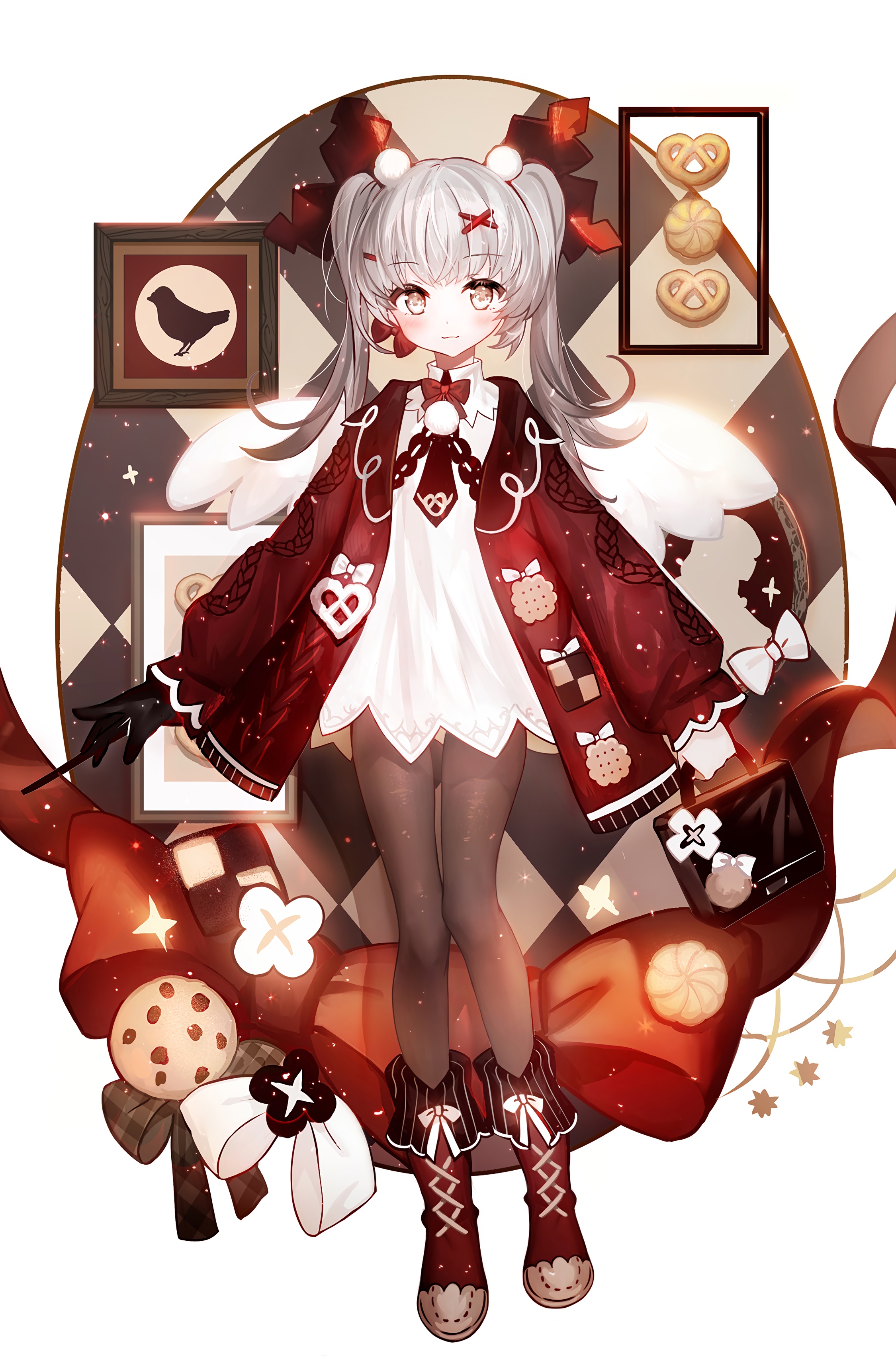 Anime girl with twintails and cookies HD Phone Wallpaper