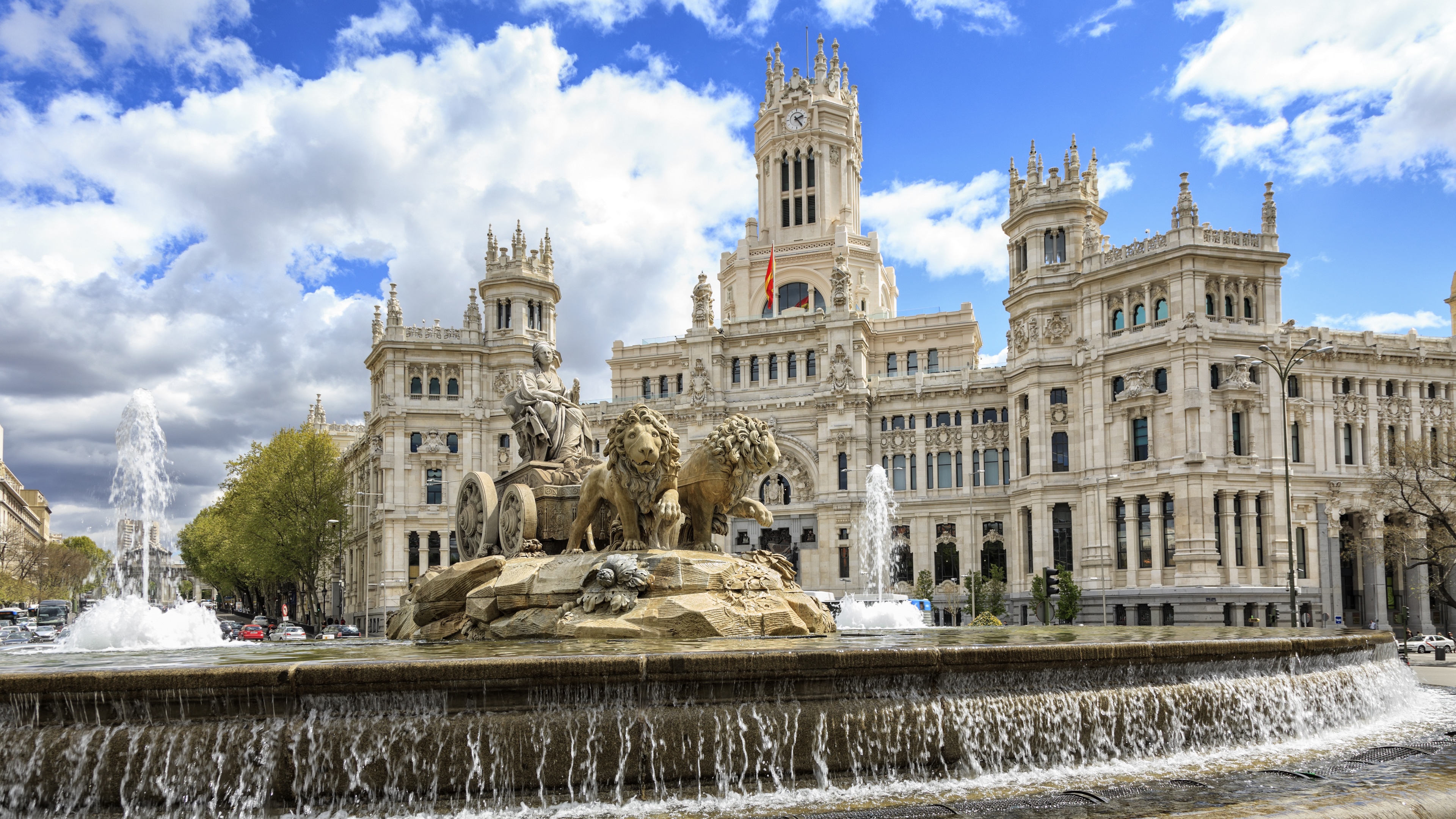 Cibeles Fountain and Palace of Communications, Madrid HD Wallpaper