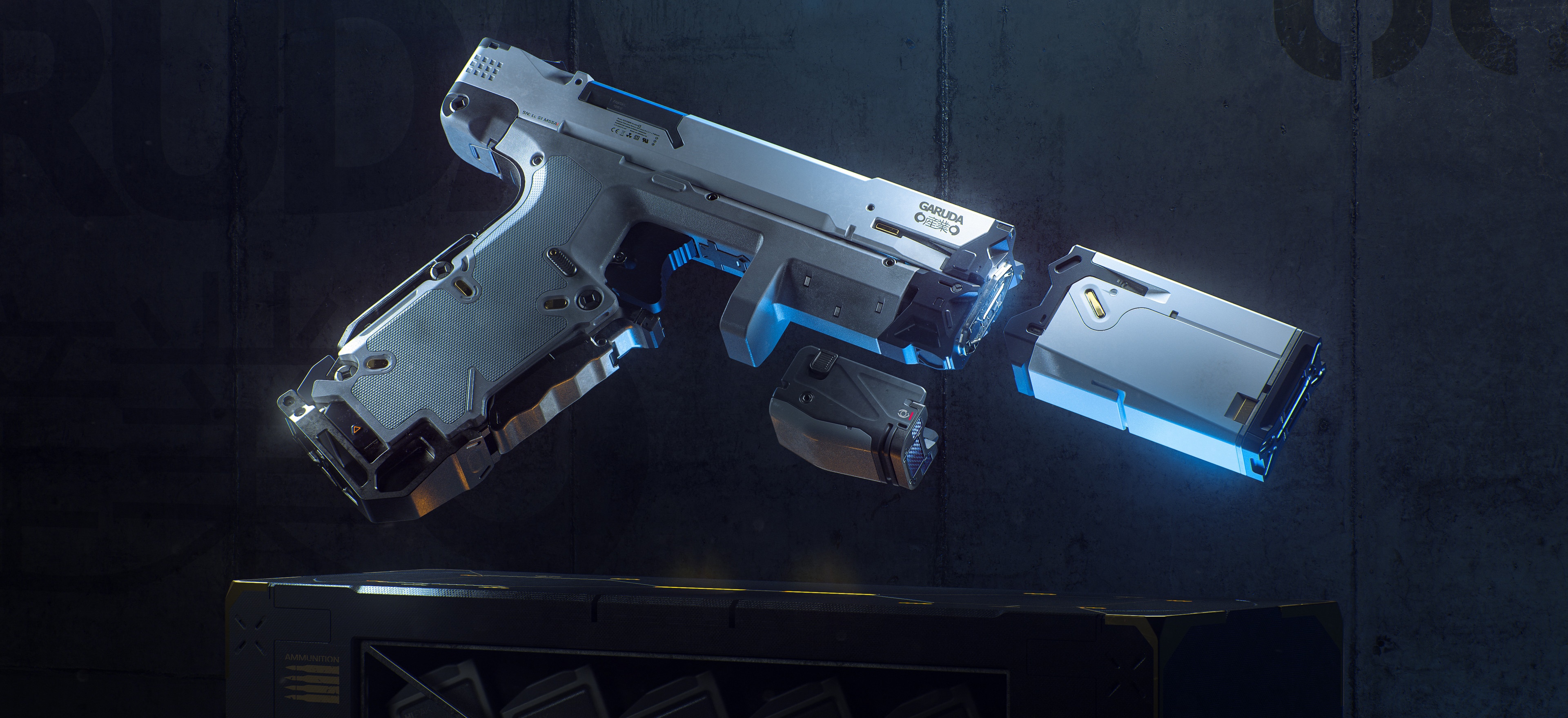 4K Science Fiction Gun by Alex Senechal HD Wallpaper