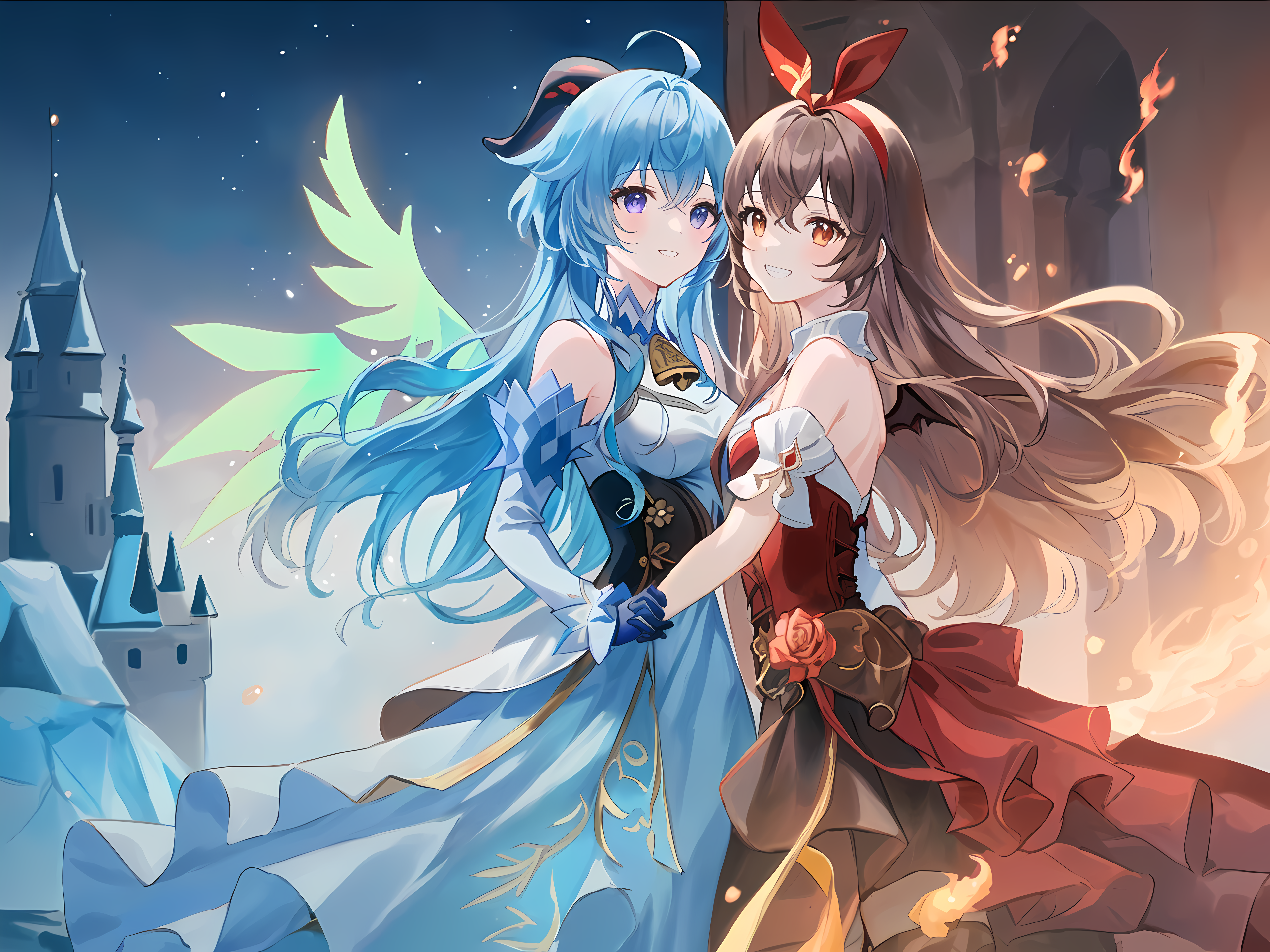 4K Ganyu and Amber from Genshin Impact HD Wallpaper