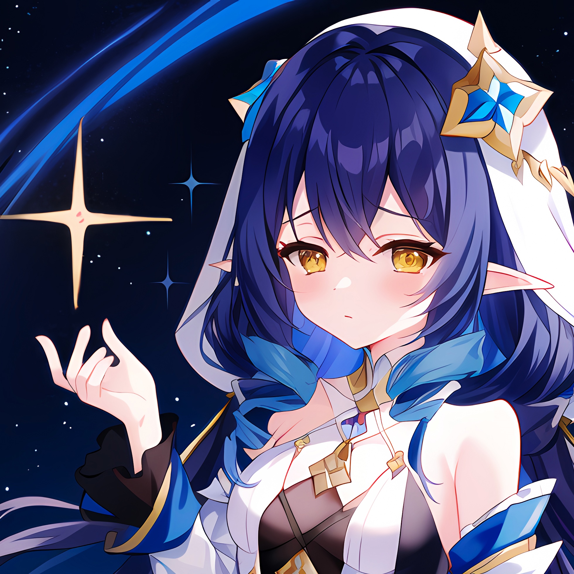 Layla from Genshin Impact with blue hair and yellow eyes HD Wallpaper