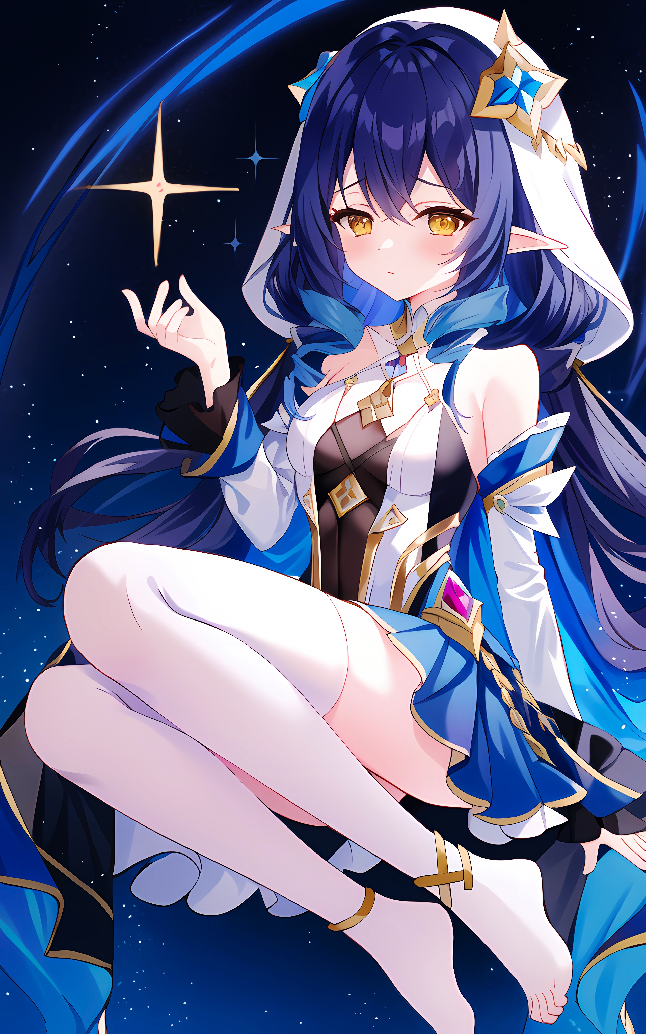 Genshin Impact Layla with blue hair and yellow eyes HD Phone Wallpaper
