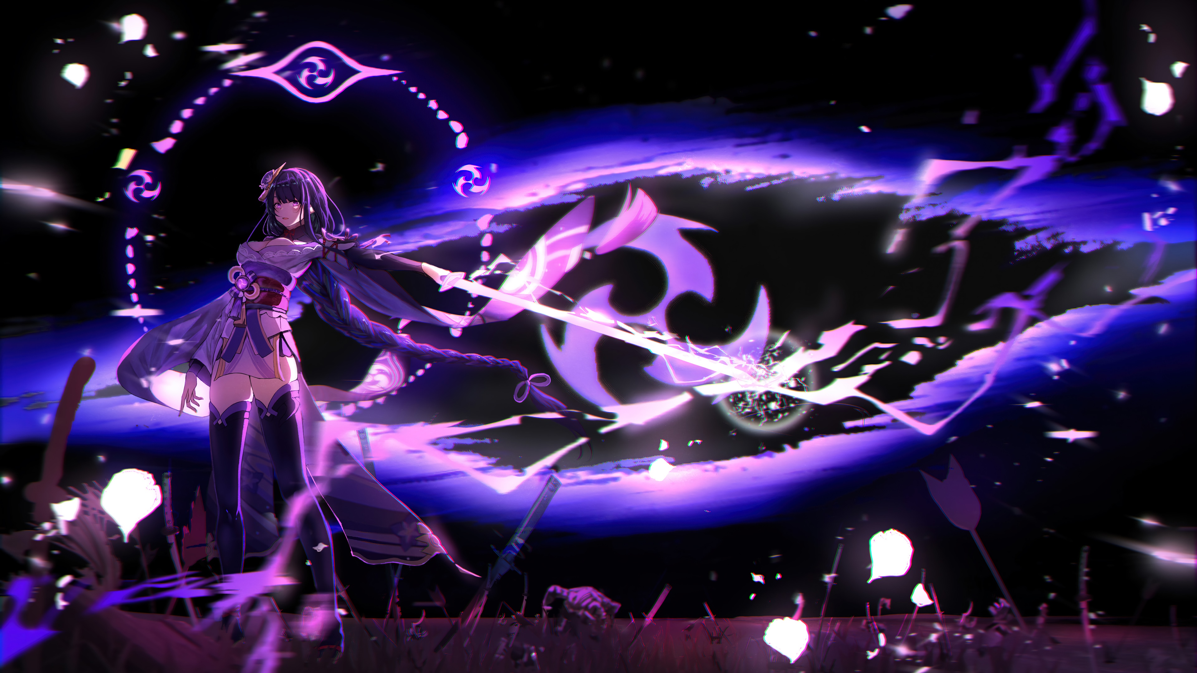 4K Genshin Impact Raiden Shogun with Sword HD Wallpaper