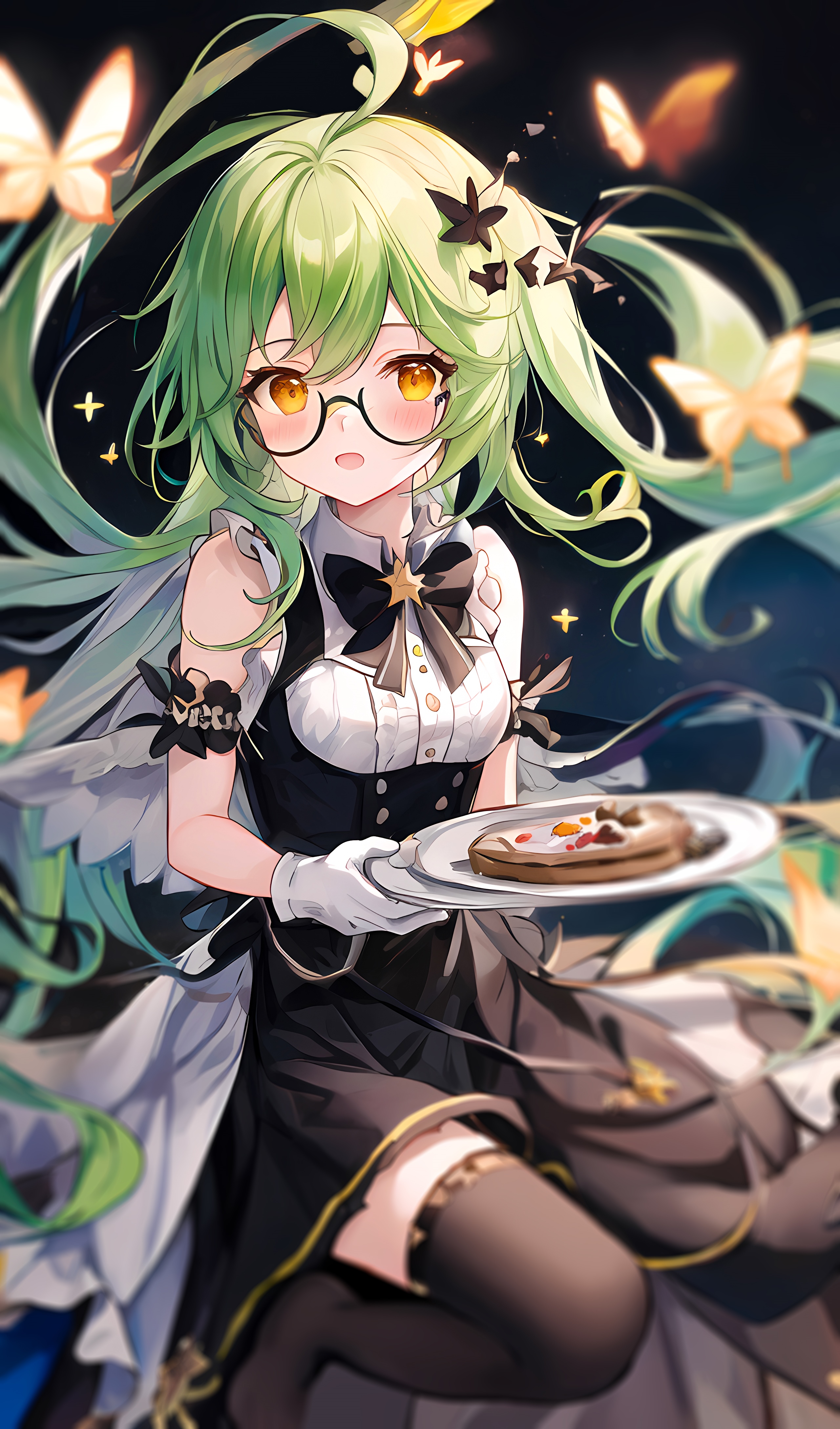 Sucrose from Genshin Impact serving food HD Phone Wallpaper