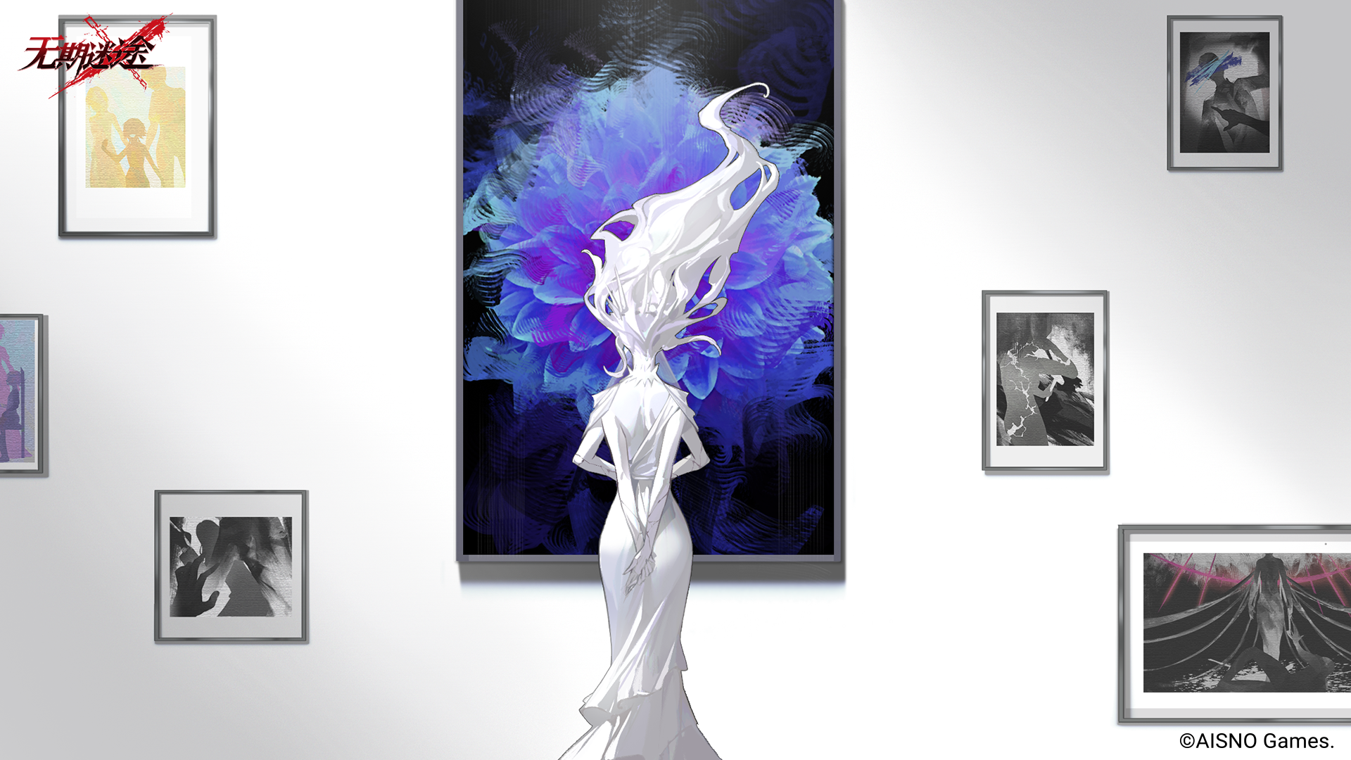 Path to Nowhere art gallery with paintings HD Wallpaper