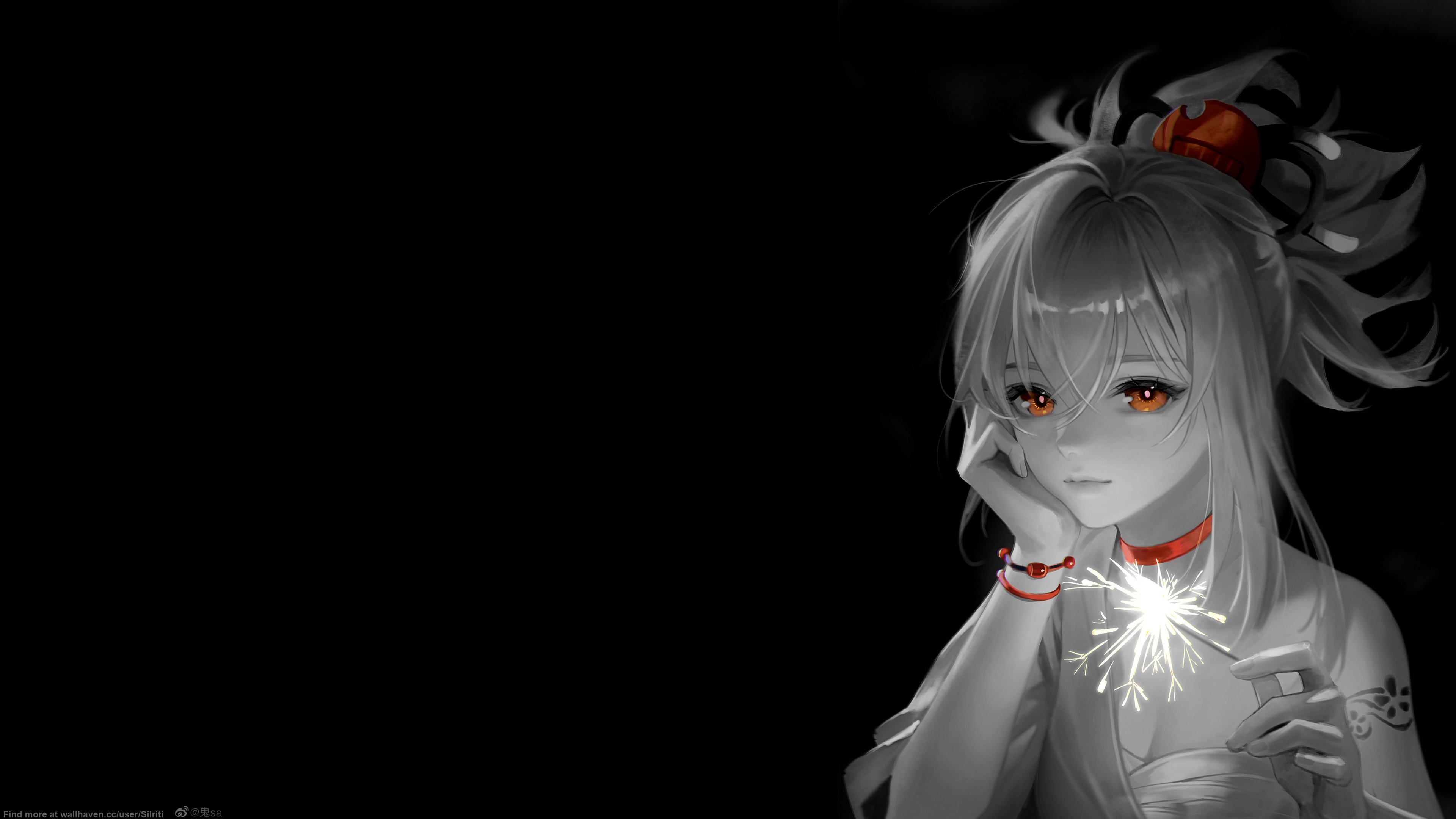 4K Yoimiya from Genshin Impact with Sparkler HD Wallpaper