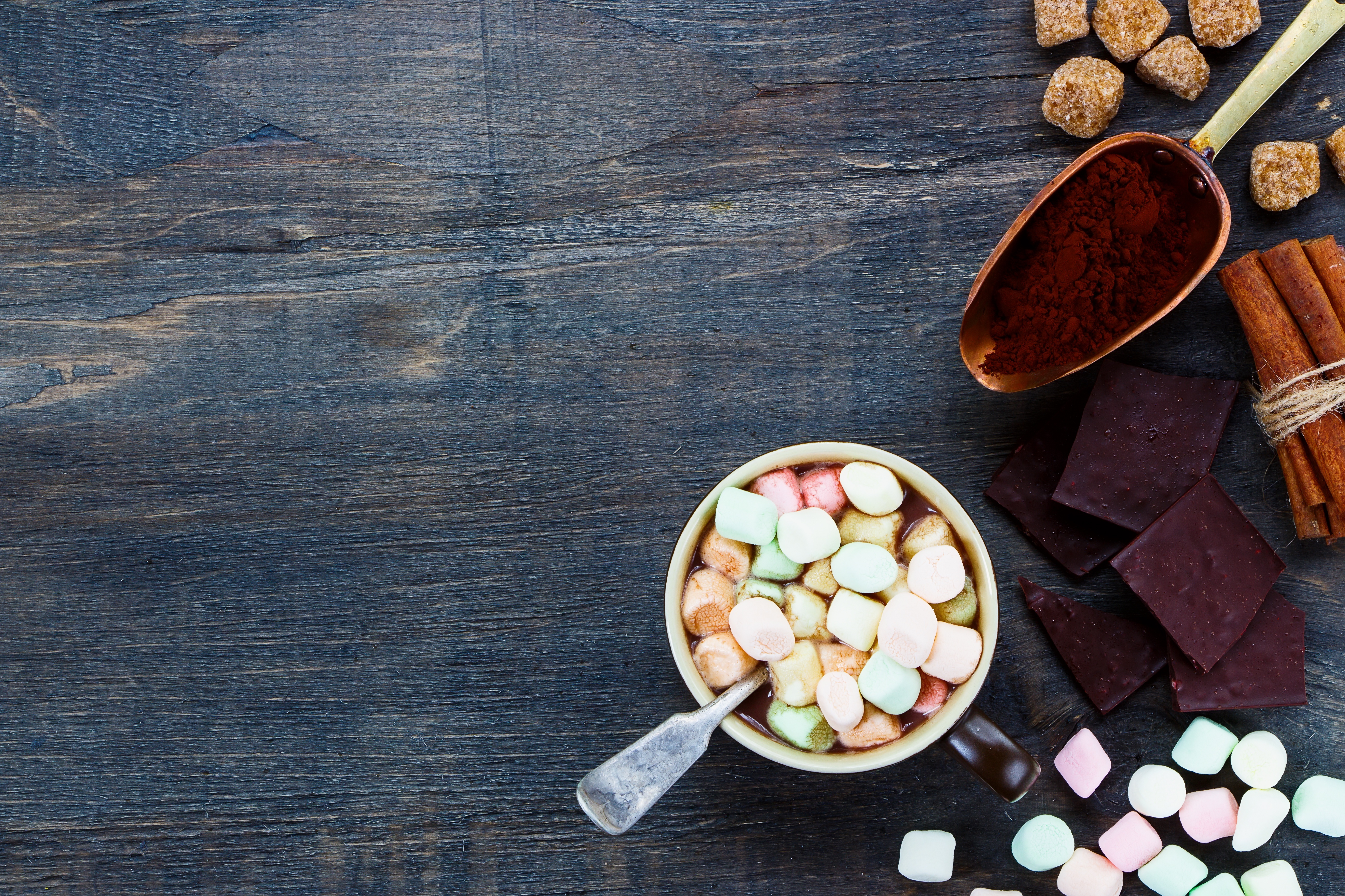 Hot Chocolate with Marshmallows and Chocolate HD Wallpaper