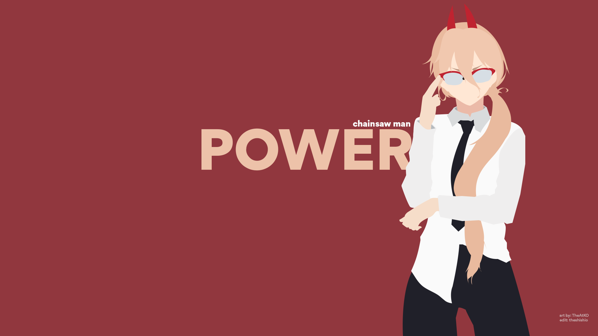 Power from Chainsaw Man minimalist art HD Wallpaper