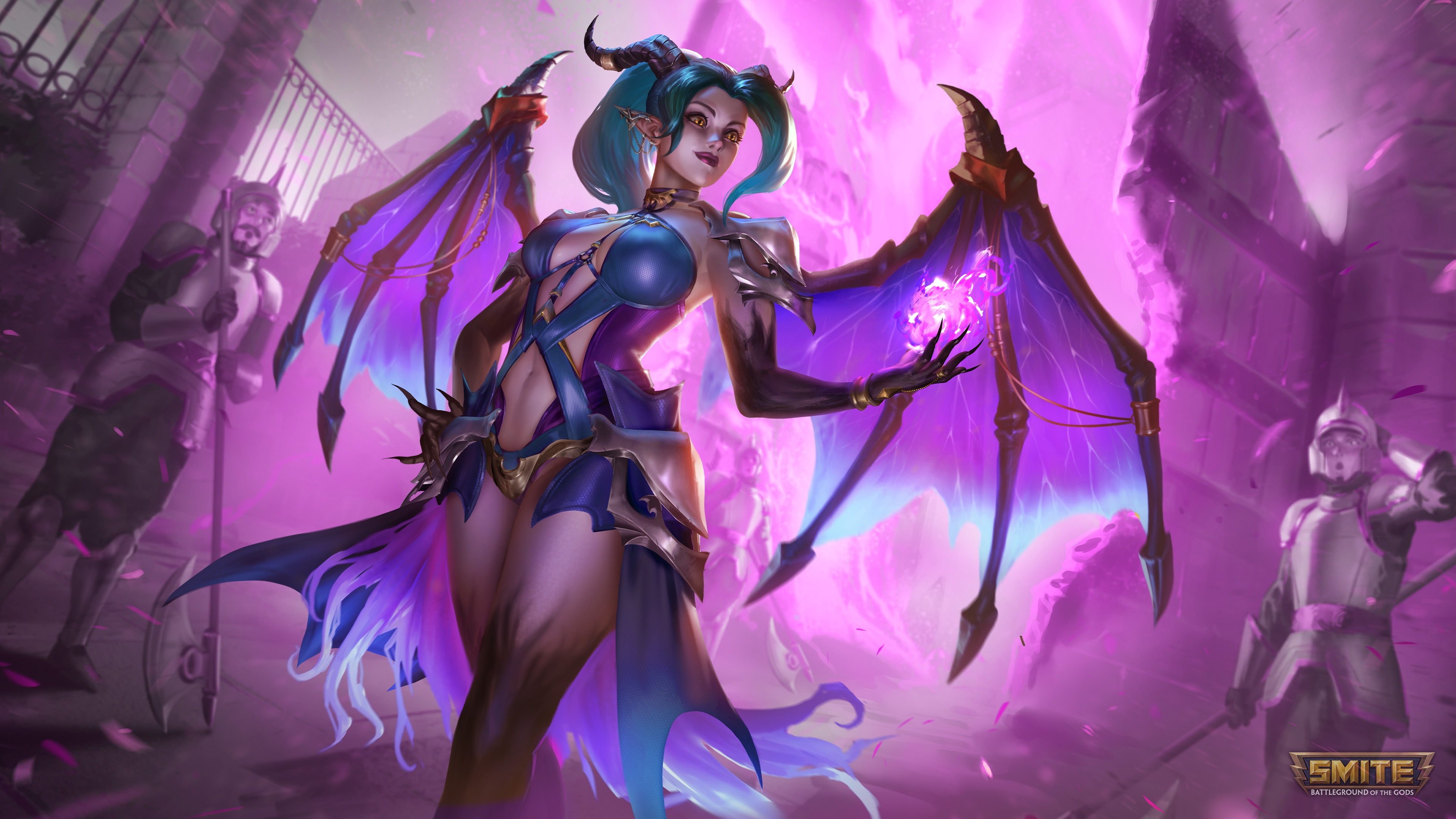 Smite 4K Fantasy Art with Wings HD Wallpaper