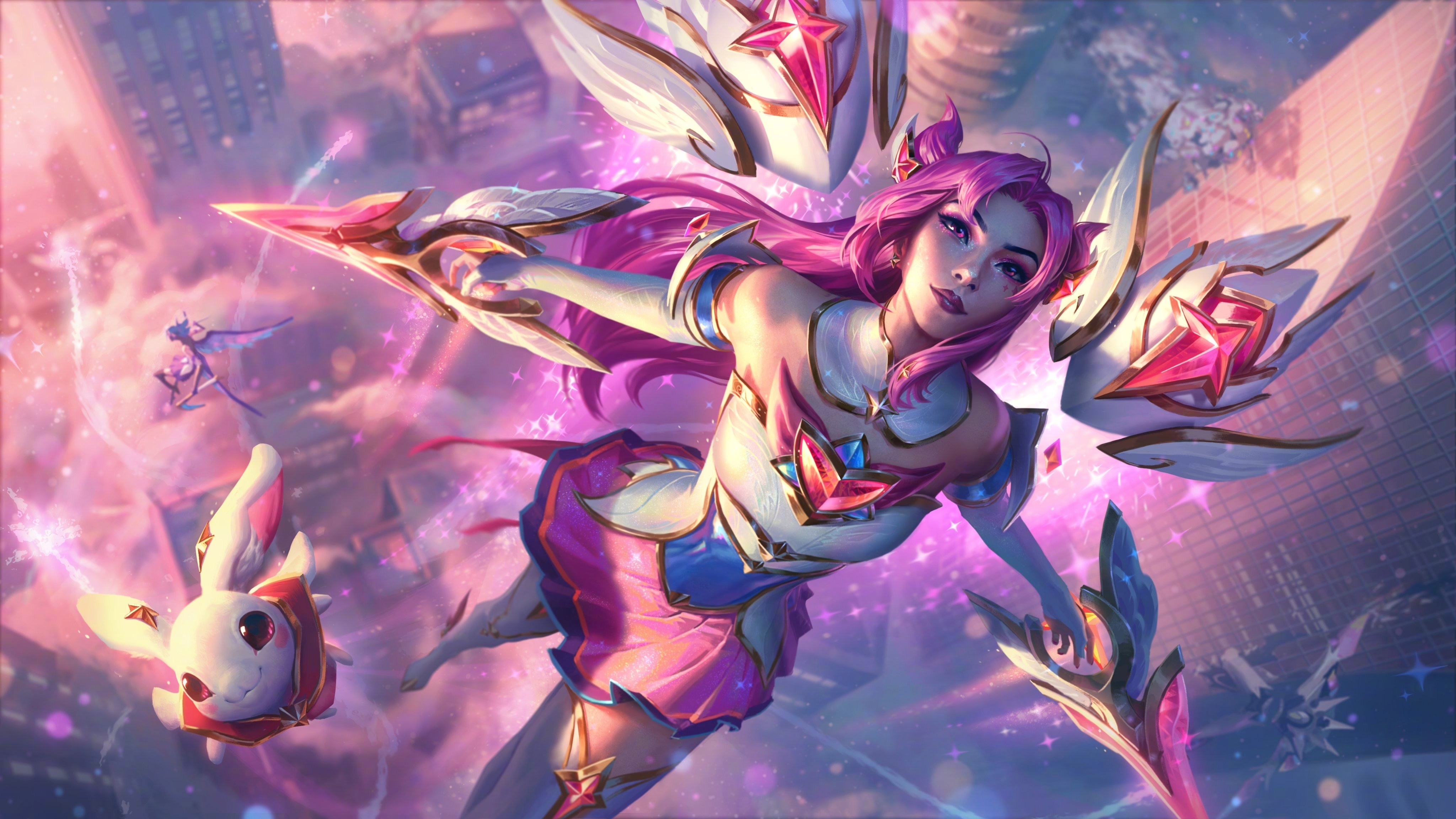4K League of Legends Star Guardian Jinx Art HD Wallpaper