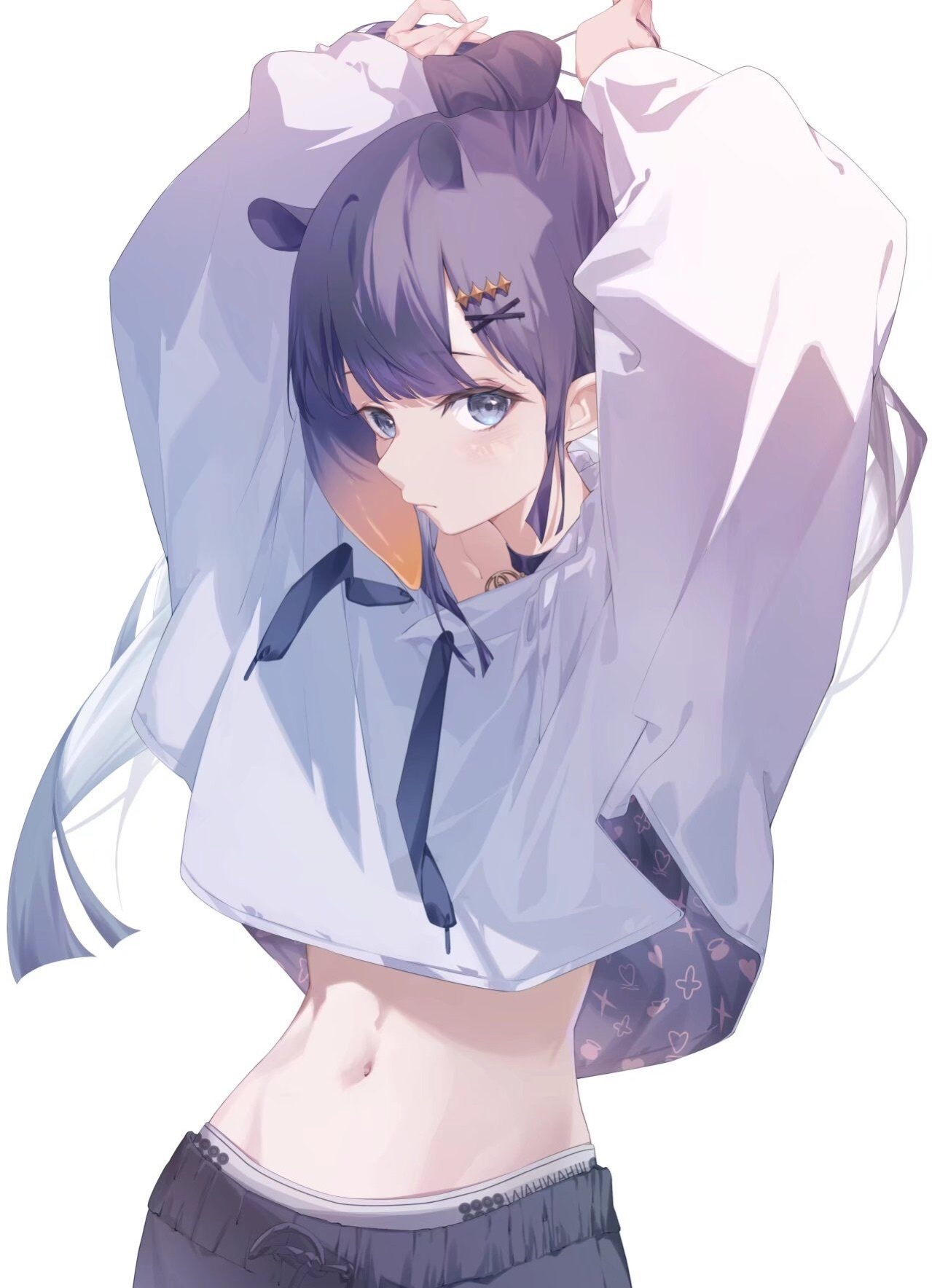Ninomae Inanis tying her hair in buns HD Phone Wallpaper