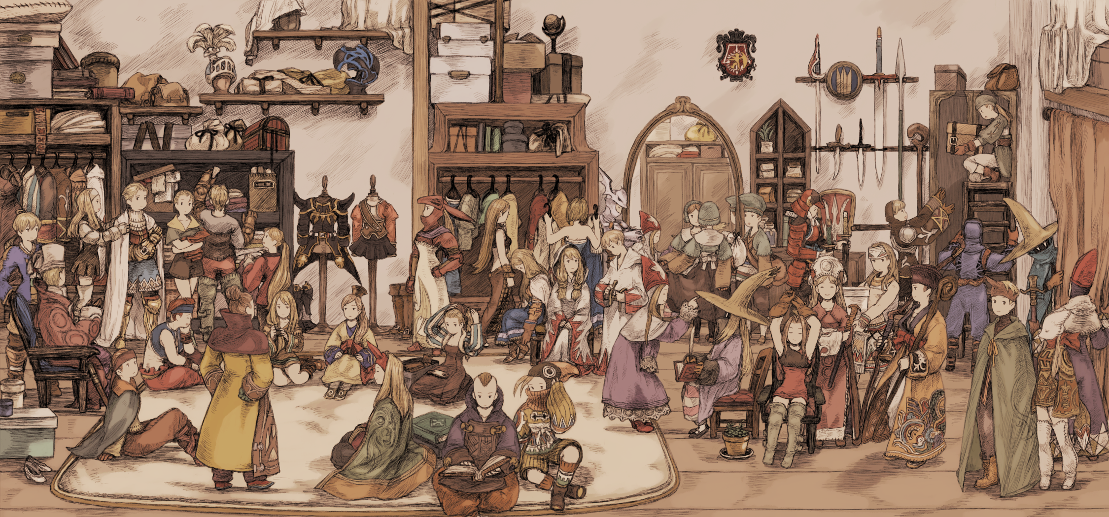 Final Fantasy Tactics characters in a shop HD Wallpaper