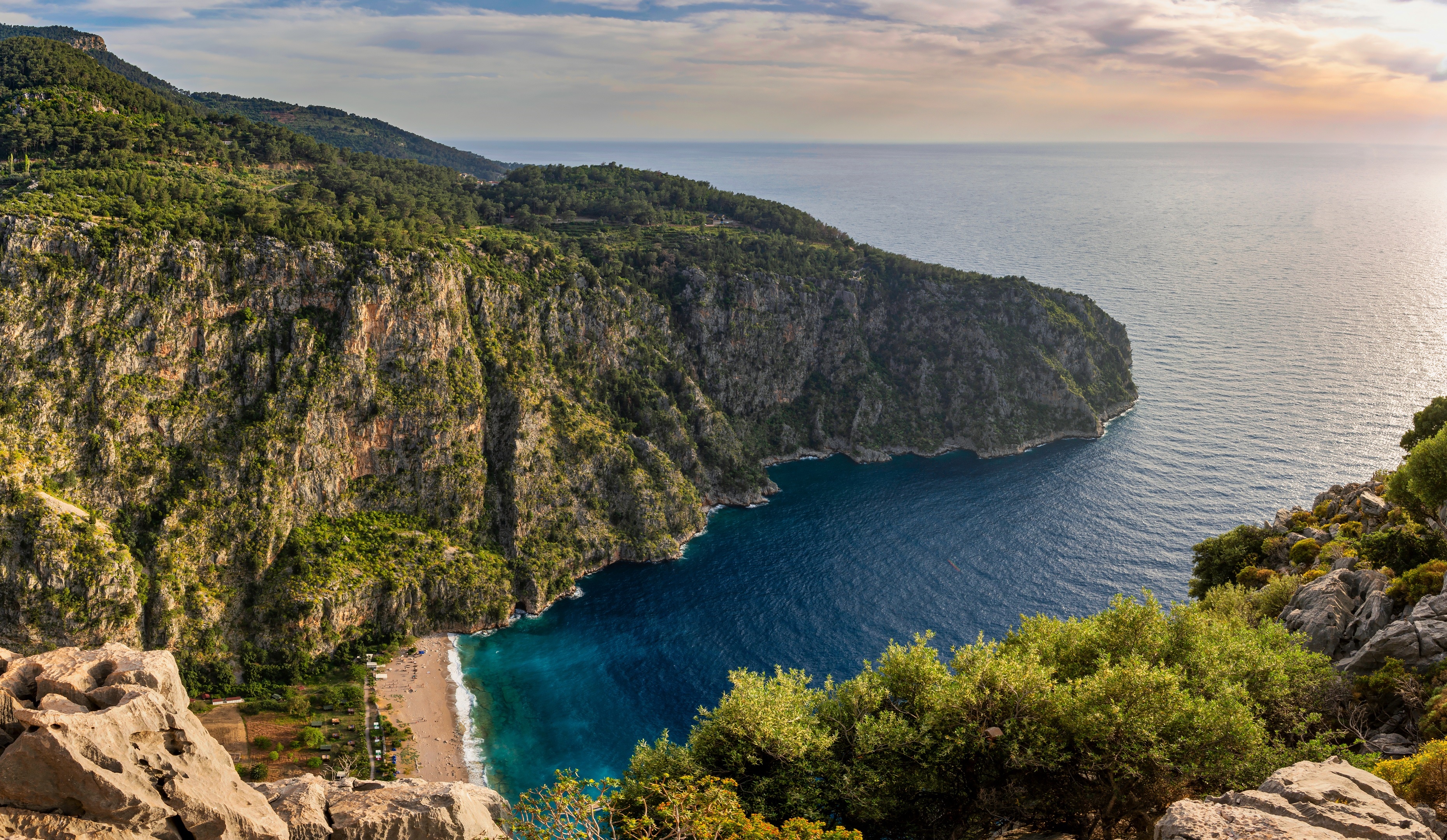 Butterfly Valley, Antalya, Turkey: Mountain and Sea Landscape HD Wallpaper