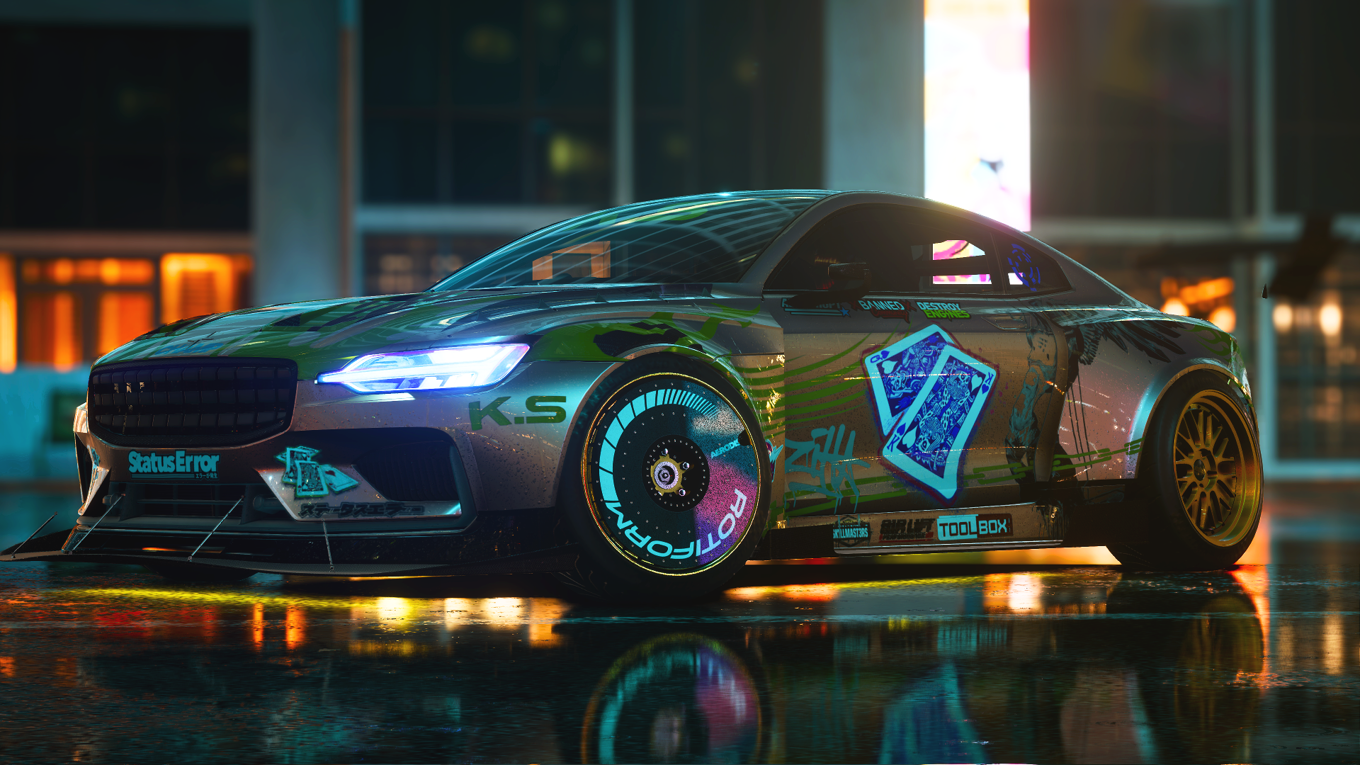 Need for Speed Heat Custom Race Car with Neon Lights HD Wallpaper