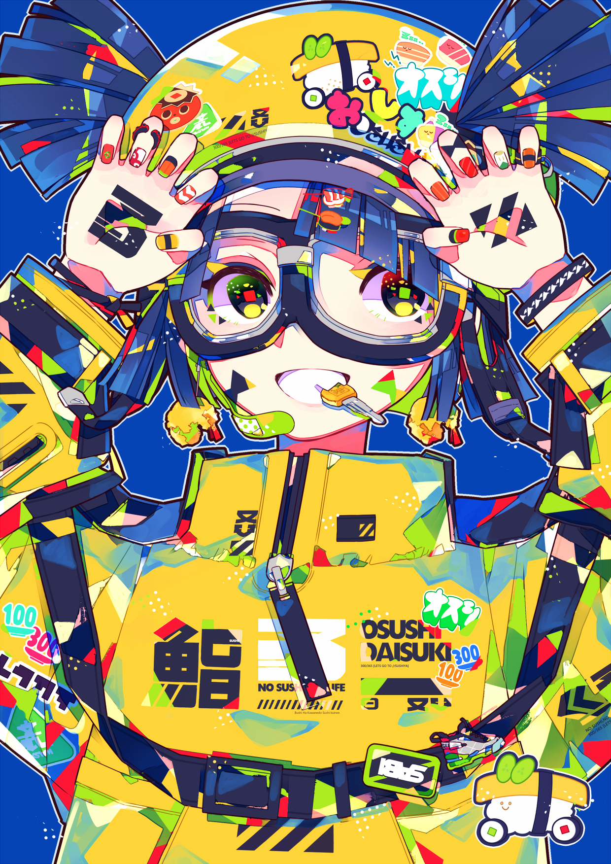 Girl in colorful outfit with goggles and hat HD Phone Wallpaper