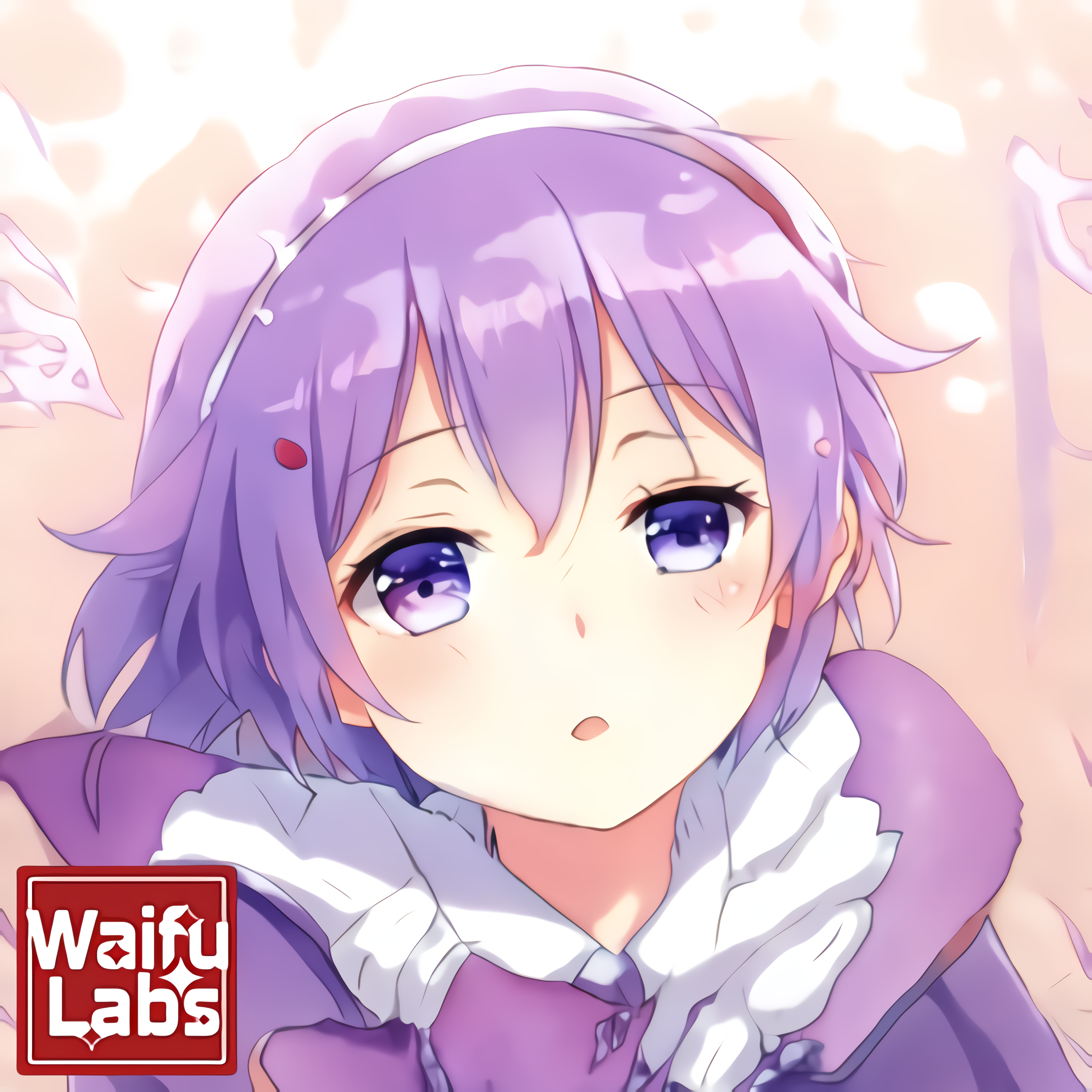 Anime girl with purple hair and blue eyes HD Wallpaper