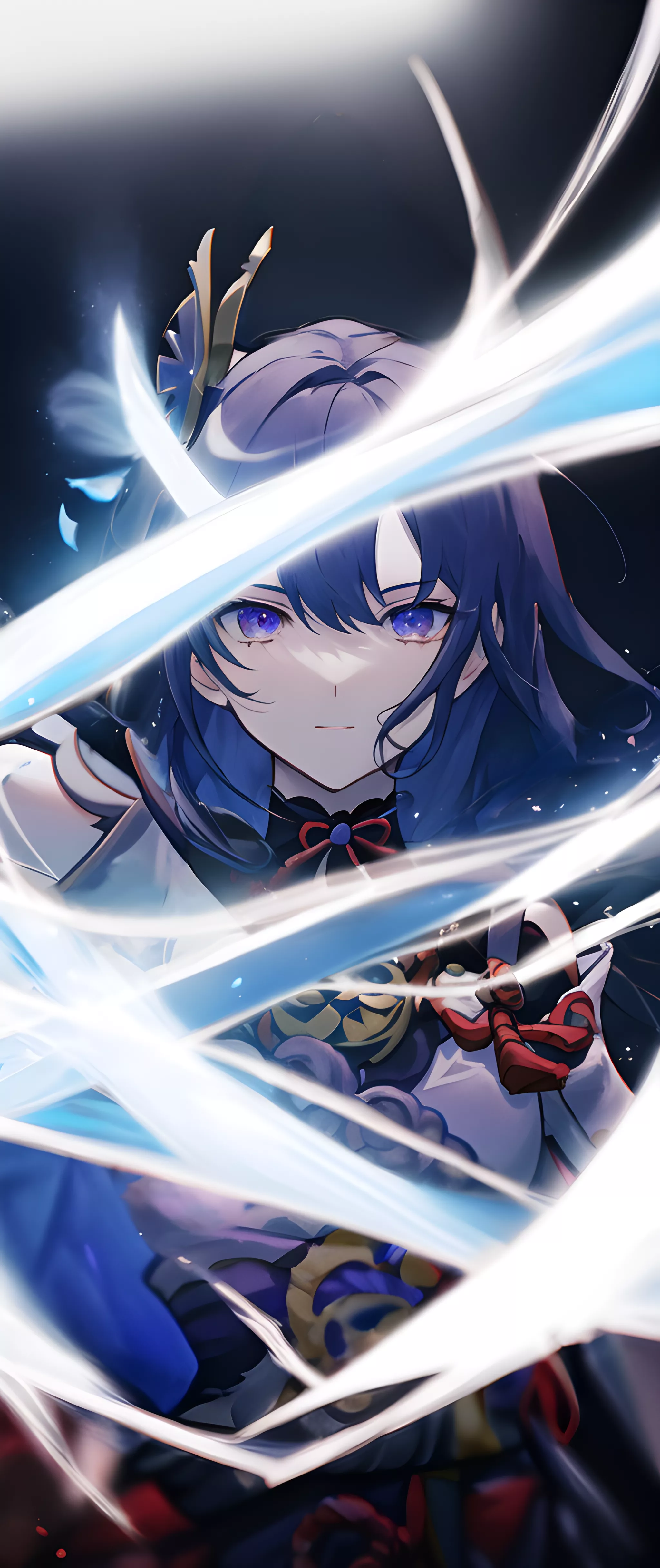 Raiden Shogun from Genshin Impact with sword HD Phone Wallpaper