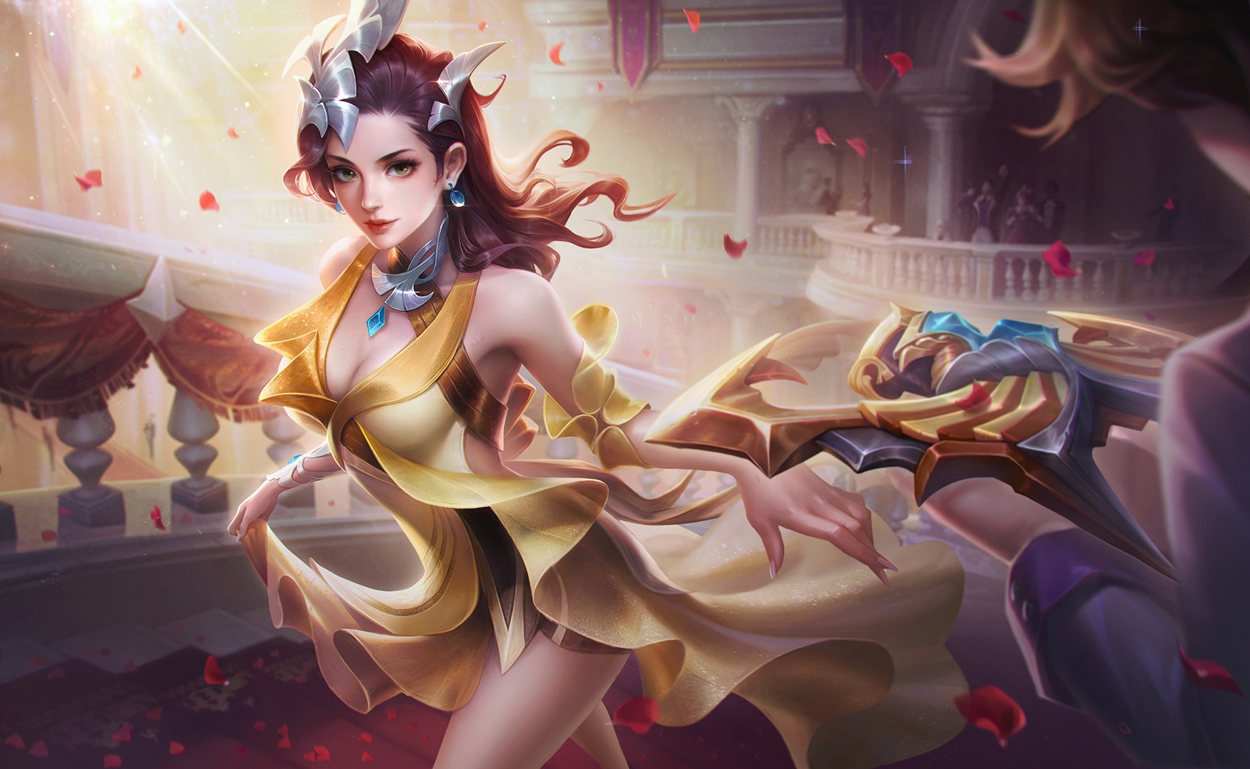Arena of Valor: Woman in a golden dress with a weapon HD Wallpaper