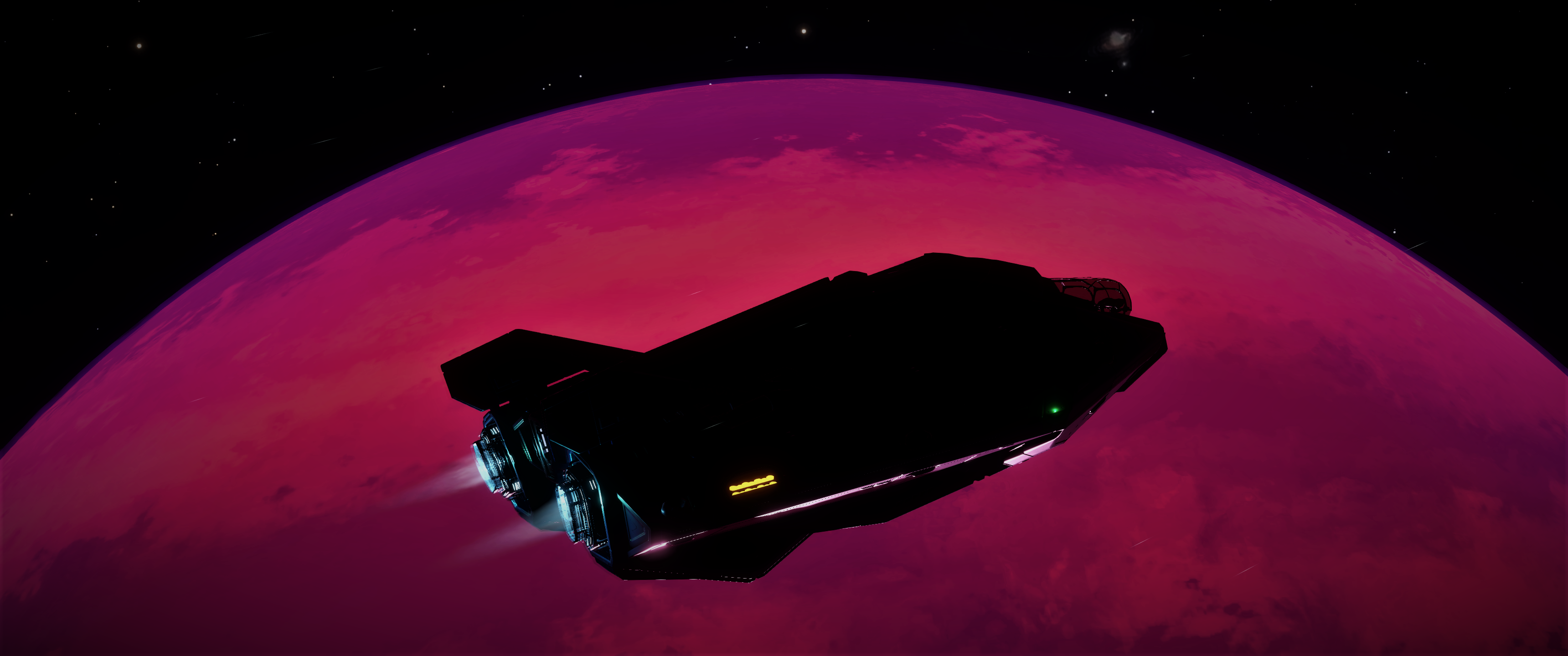 Elite: Dangerous ASP Explorer spaceship near a pink planet HD Wallpaper