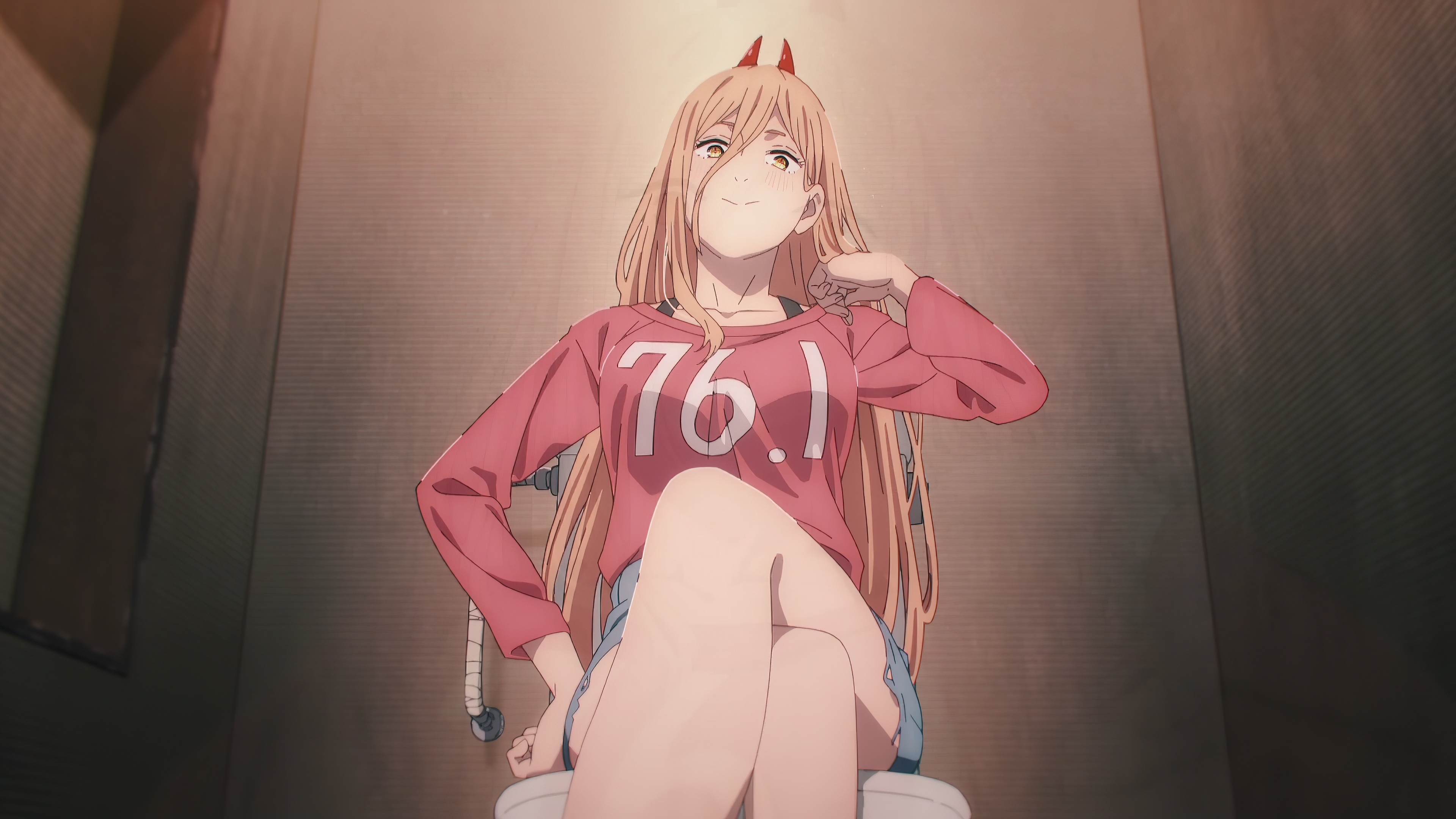 Power from Chainsaw Man on a toilet HD Wallpaper