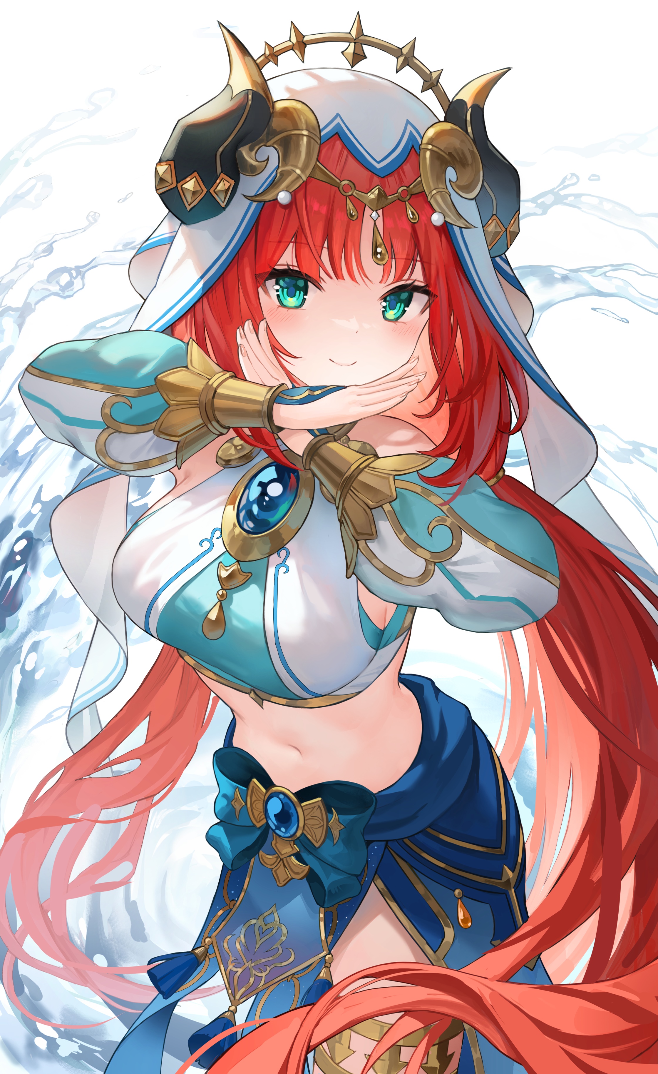 Nilou from Genshin Impact with water elements HD Phone Wallpaper