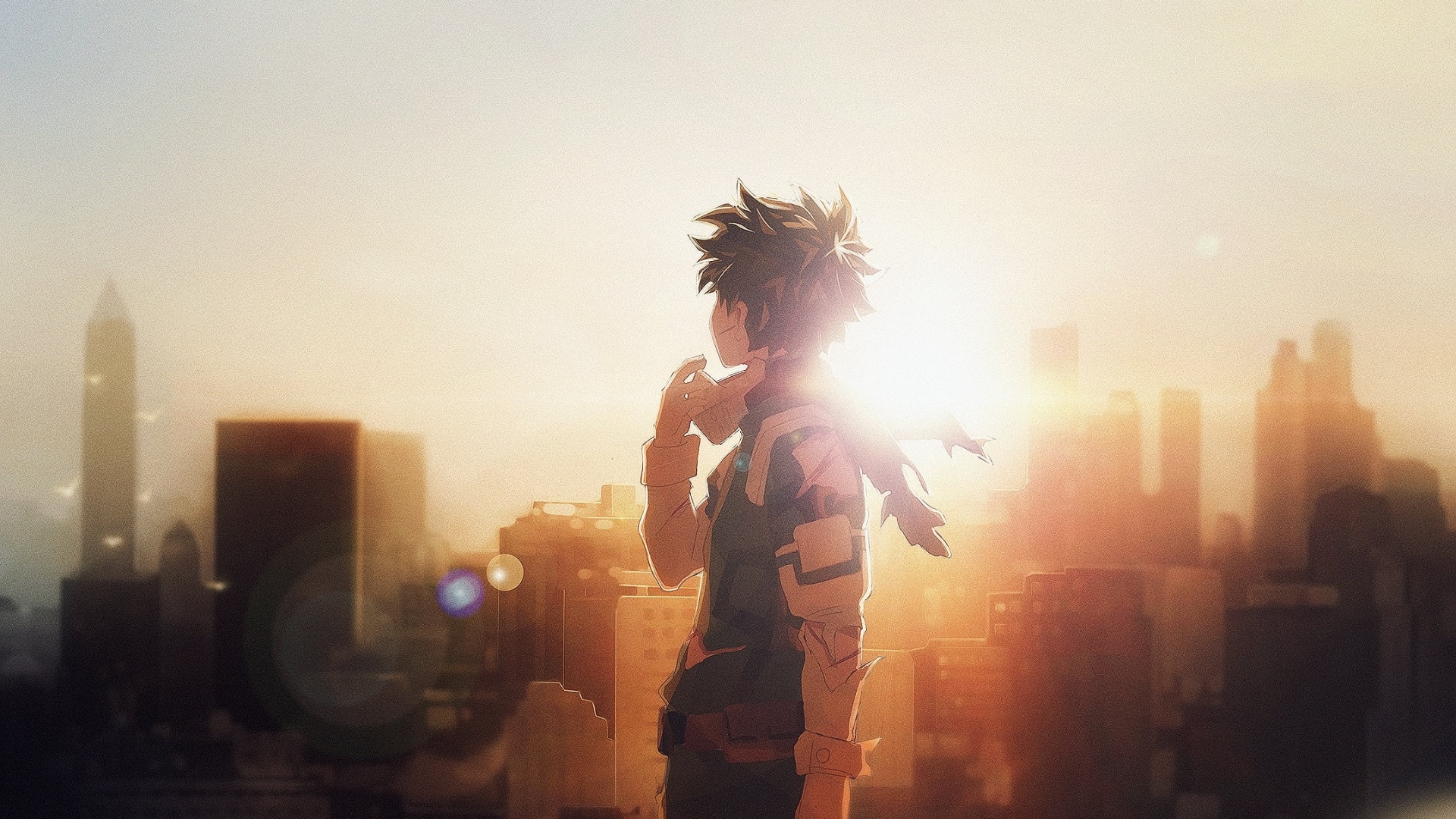 Izuku Midoriya in Boku no Hero Academia at Sunrise HD Wallpaper