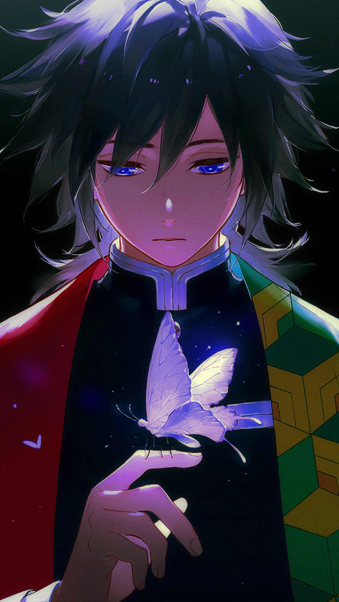 Giyu Tomioka with a Butterfly from Kimetsu no Yaiba HD Phone Wallpaper