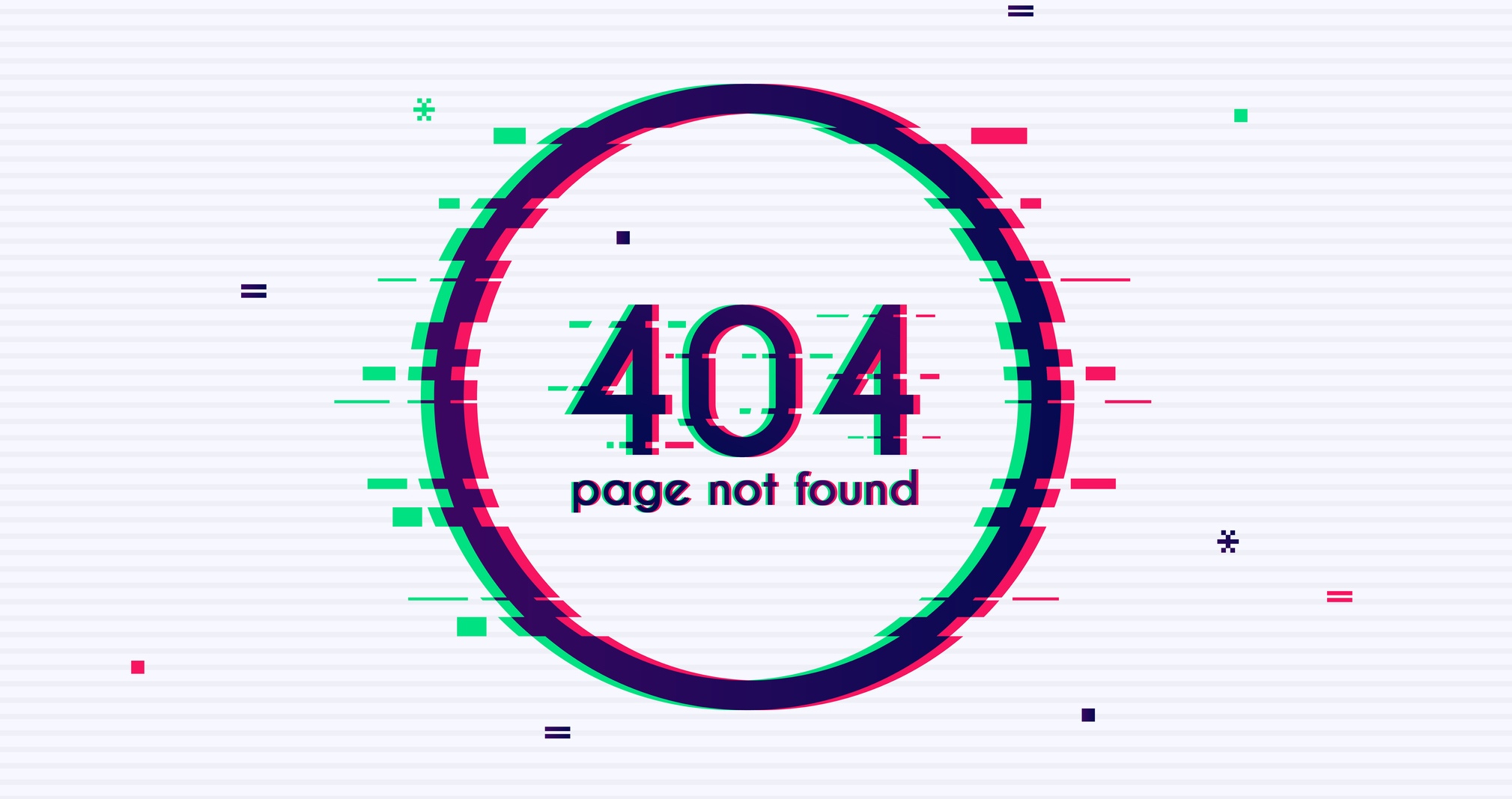 Glitchy 404 Page Not Found Error Circle HD Wallpaper