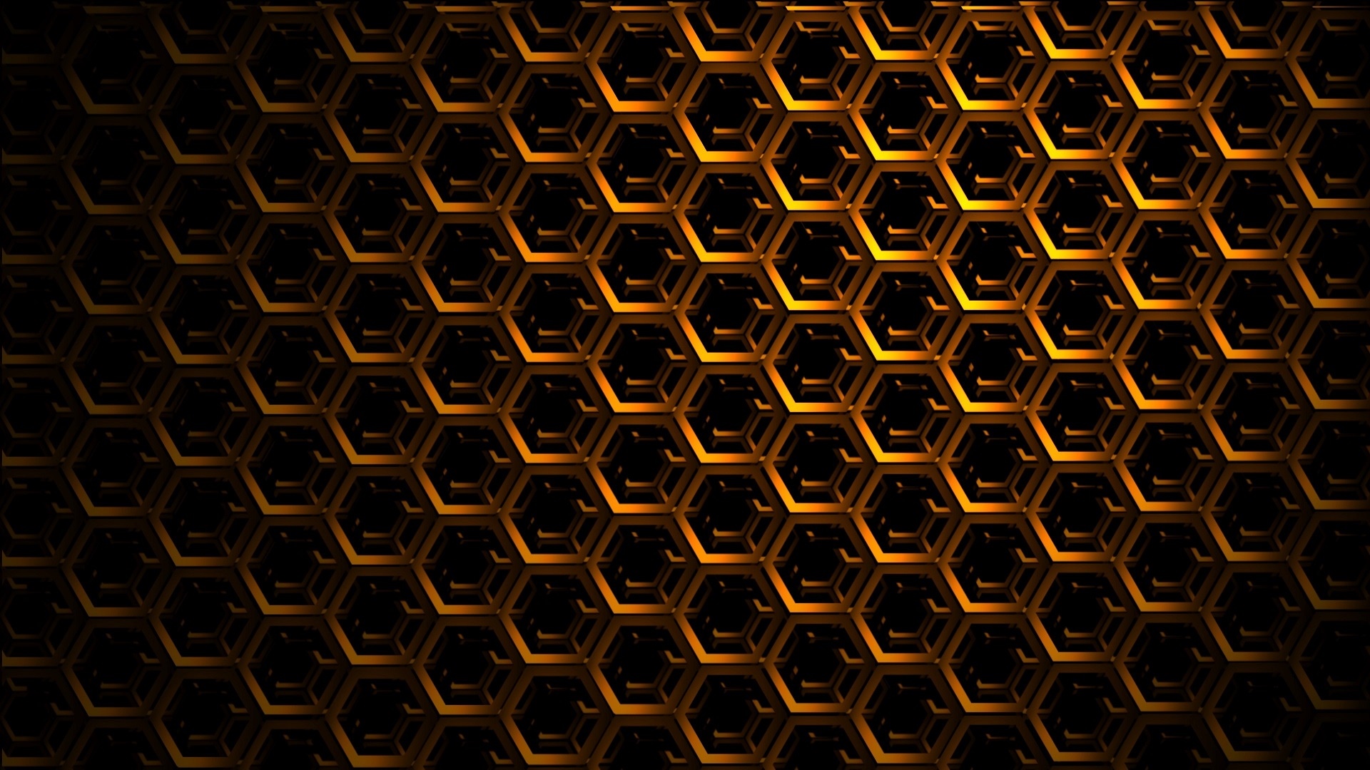 Golden Hexagonal Geometric Pattern HD Wallpaper