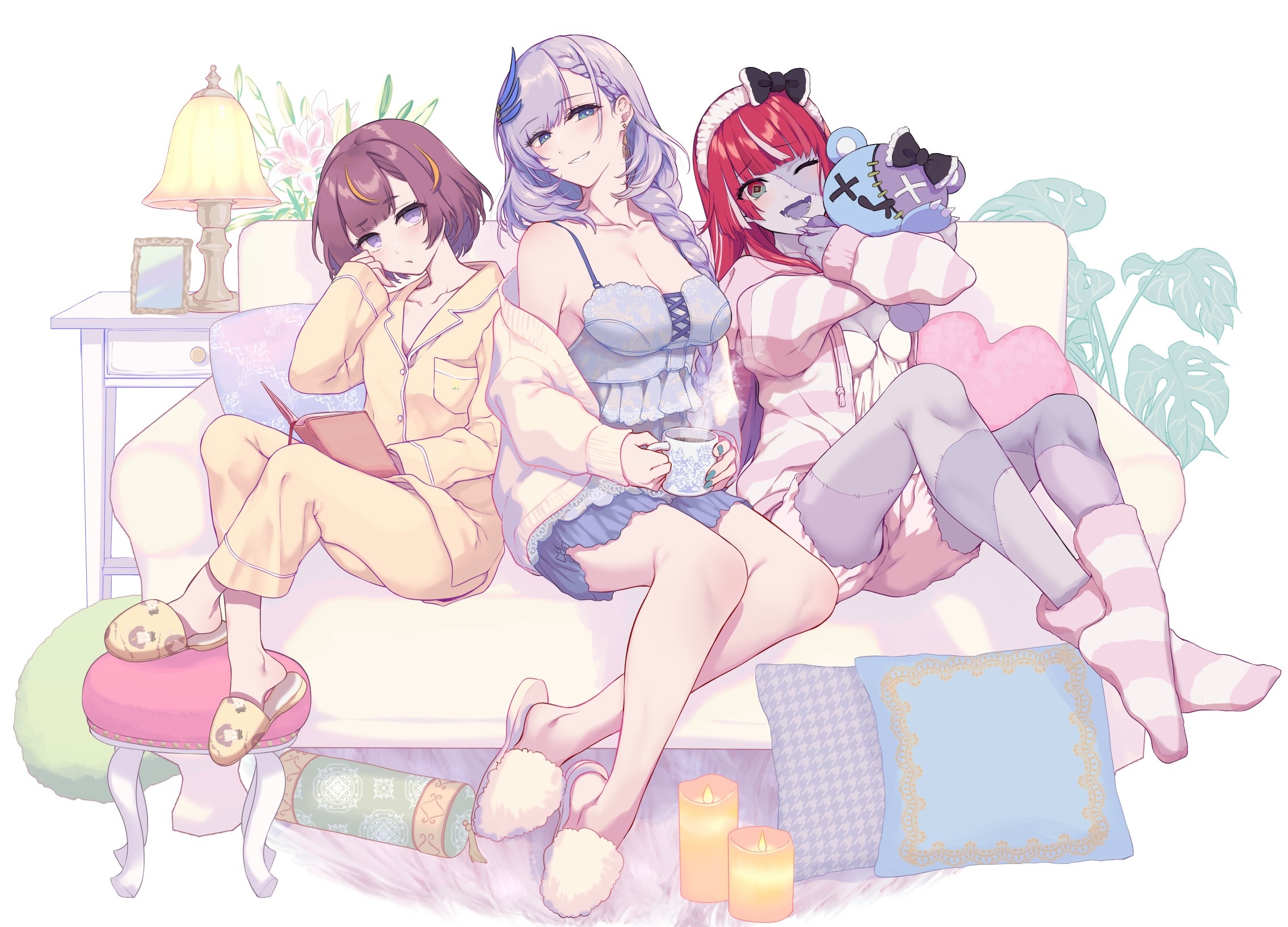 Hololive Indonesia girls in pajamas having a sleepover HD Wallpaper