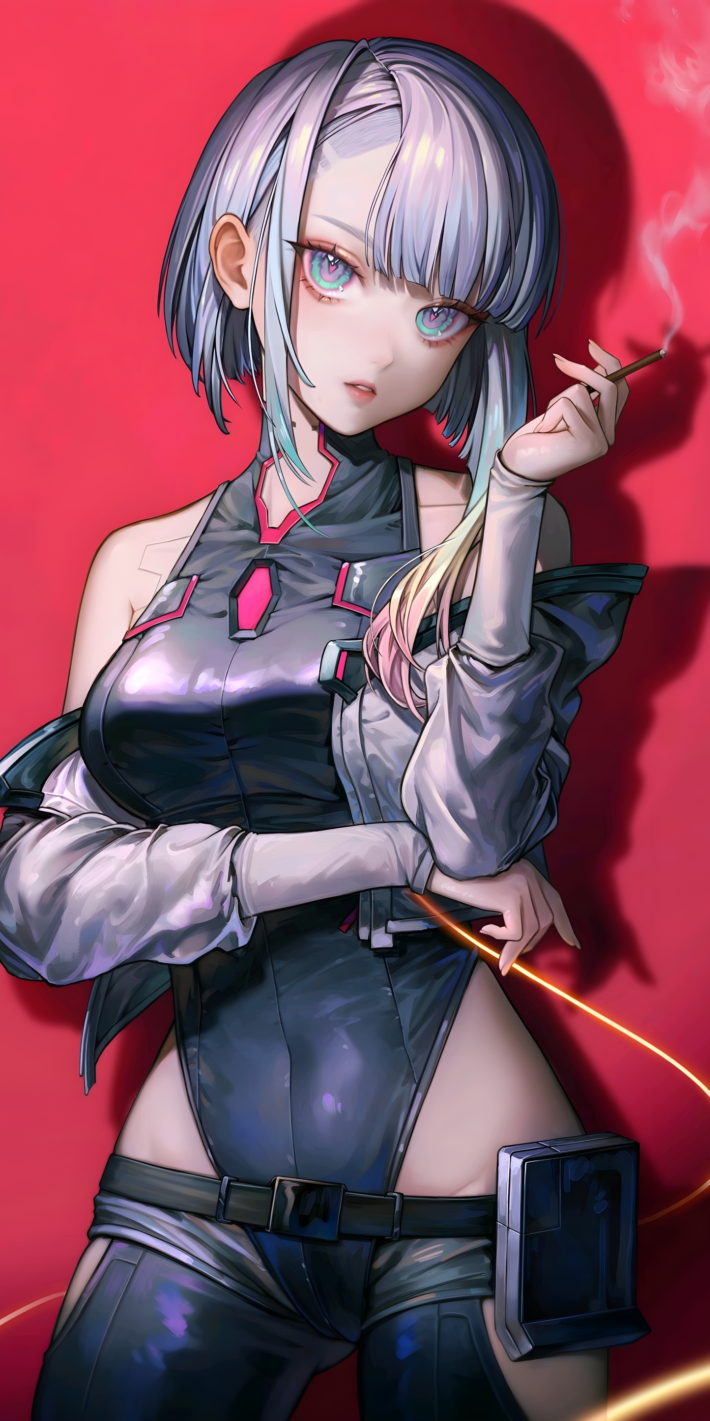 Lucy from Cyberpunk: Edgerunners smoking HD Phone Wallpaper