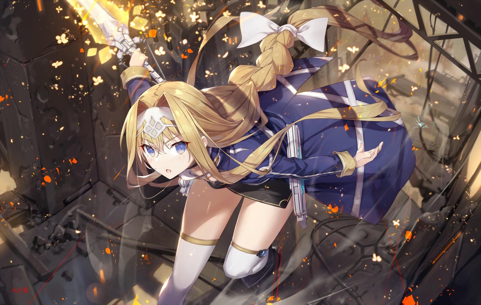 Alice Zuberg with a sword in Sword Art Online HD Wallpaper