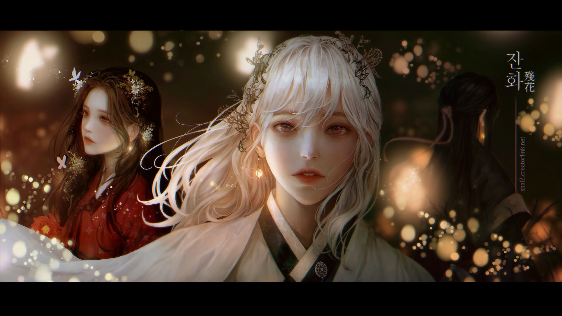 Shal.E's artwork featuring women with headdresses HD Wallpaper