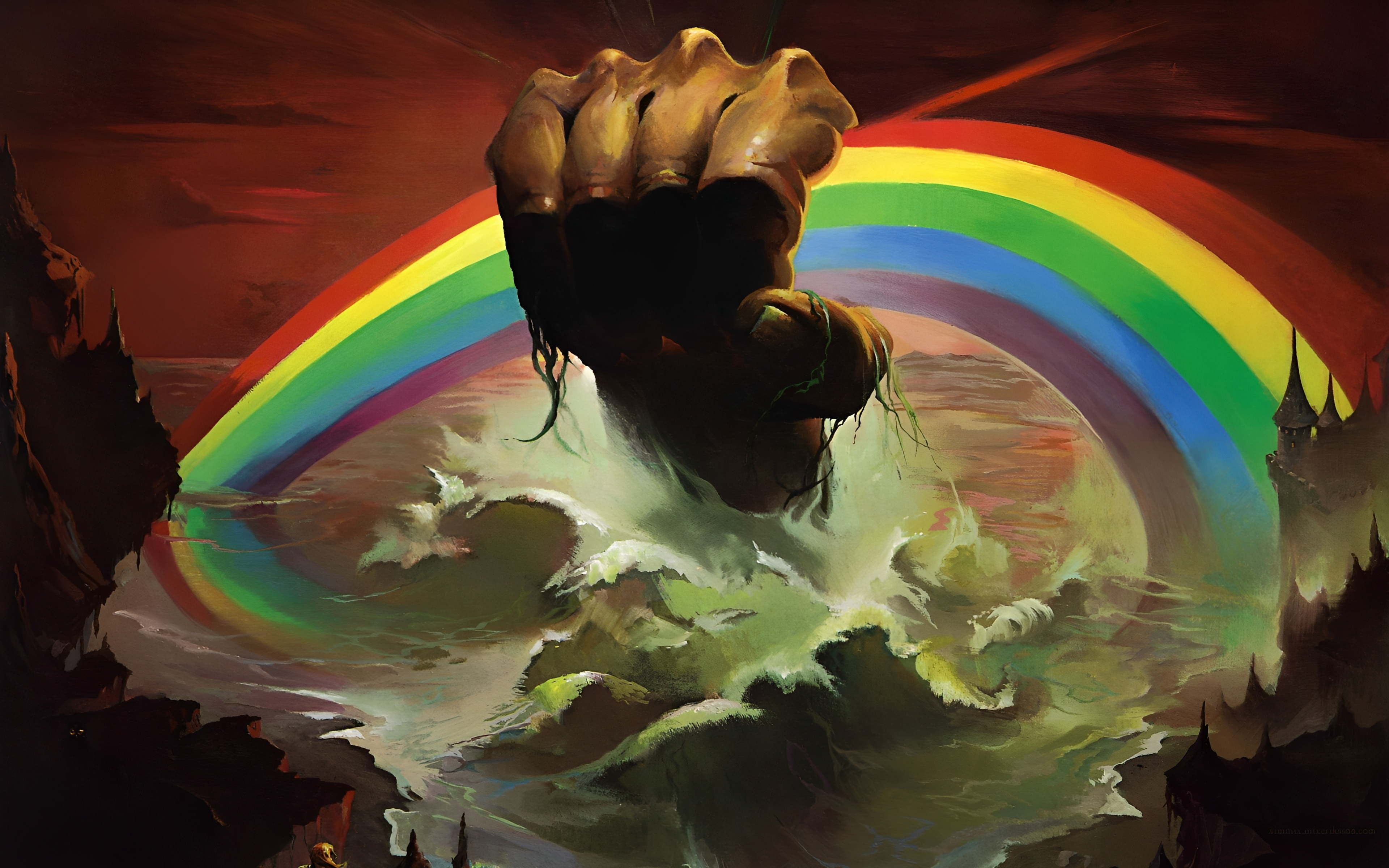 Rainbow Rising album cover by Ken Kelly HD Wallpaper