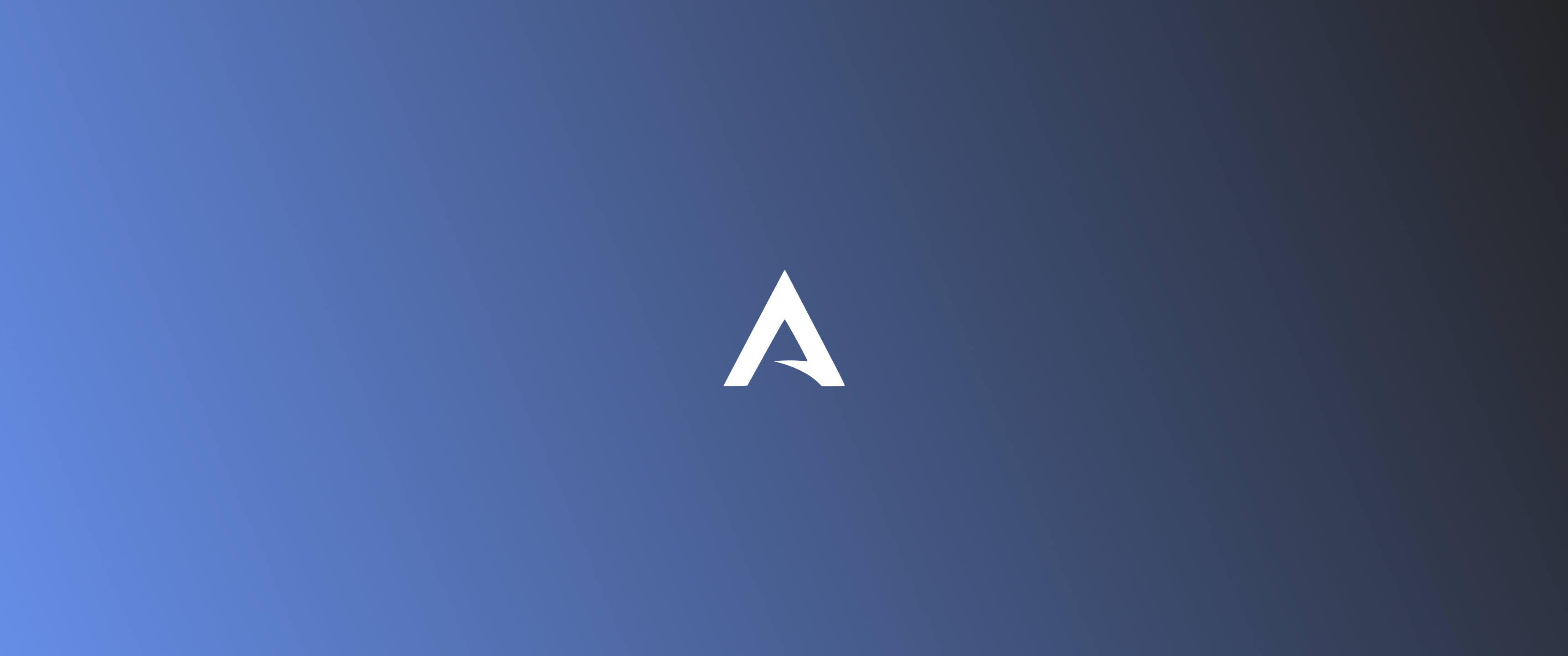 ArcoLinux logo on a blue gradient background HD Wallpaper