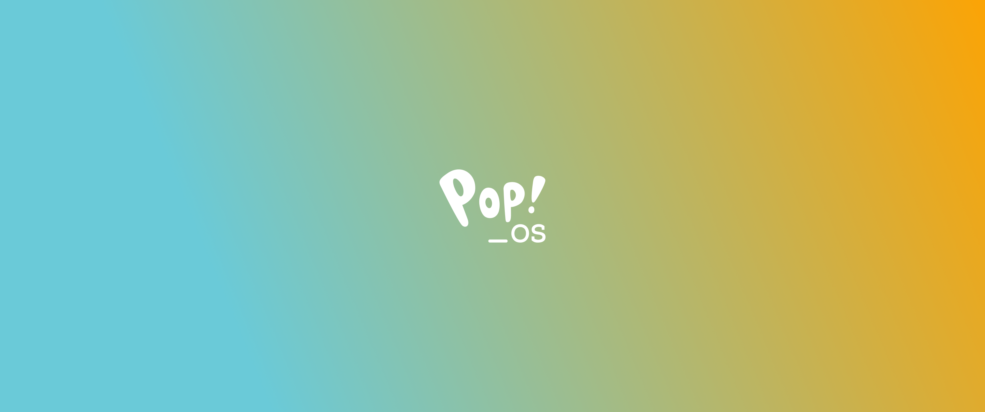 Pop!_OS logo on a gradient background HD Wallpaper