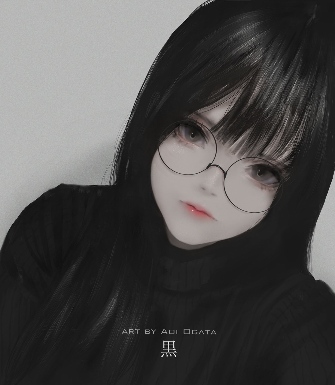 Anime girl with glasses by Aoi Ogata HD Phone Wallpaper
