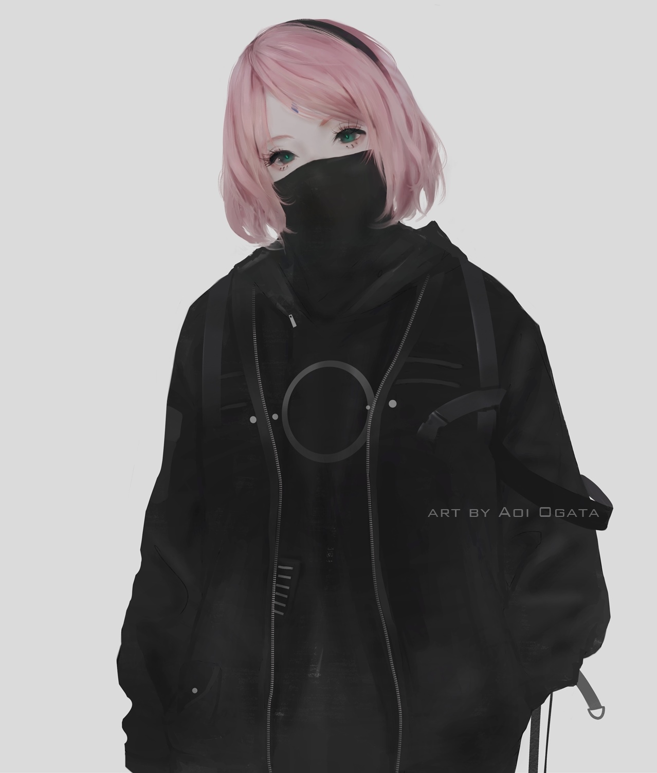 Sakura from Naruto wearing a black mask and jacket HD Phone Wallpaper