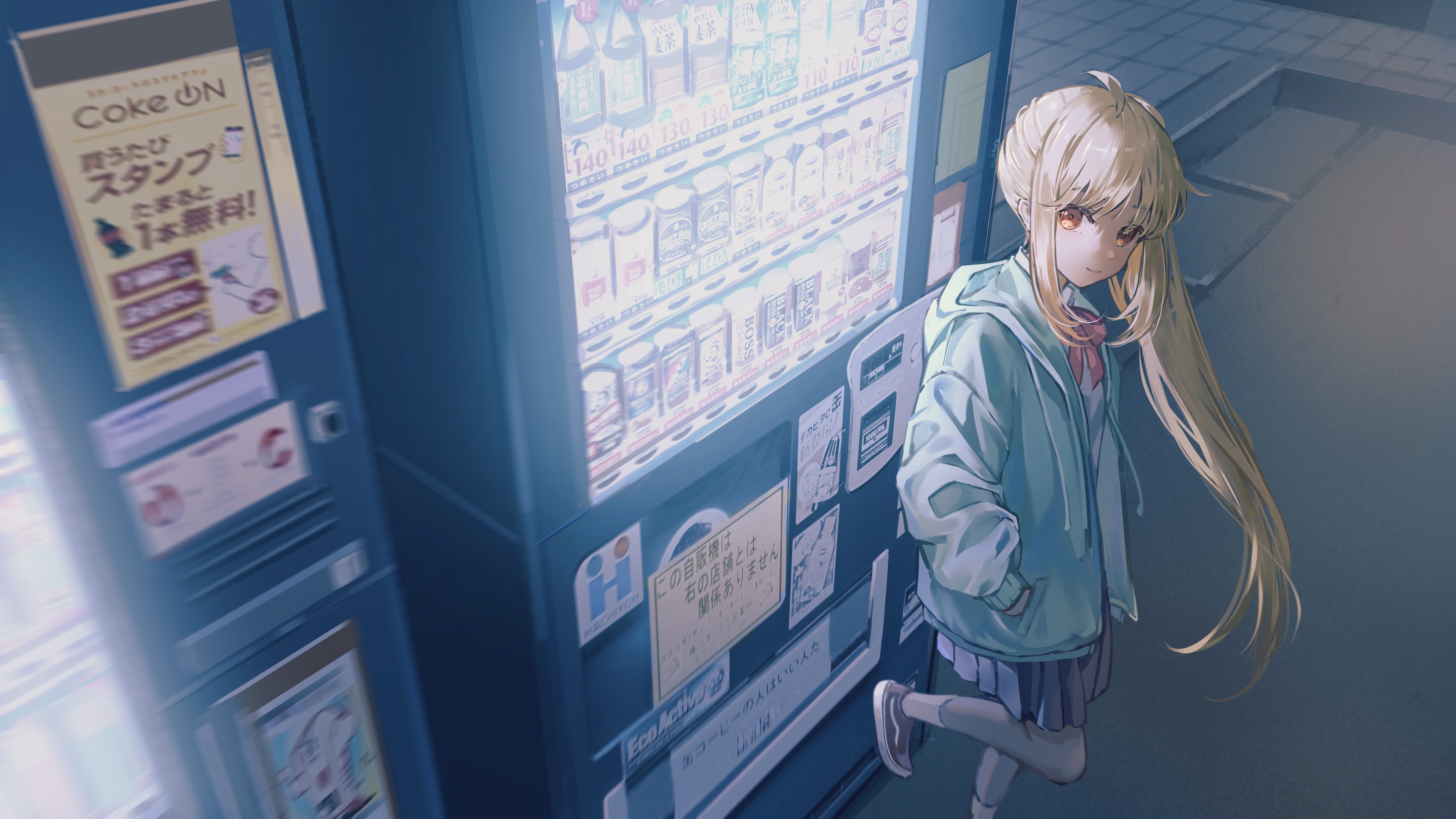 4K Nijika Ijichi by a Vending Machine HD Wallpaper