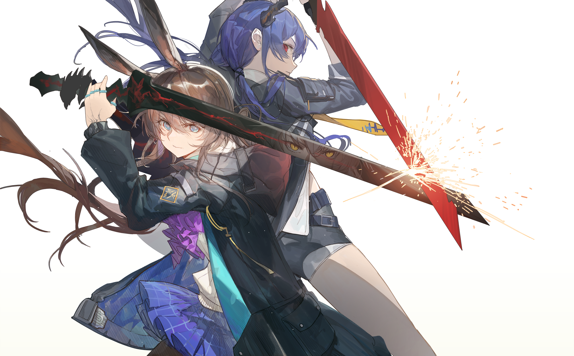 Chen and Amiya with swords clashing HD Wallpaper