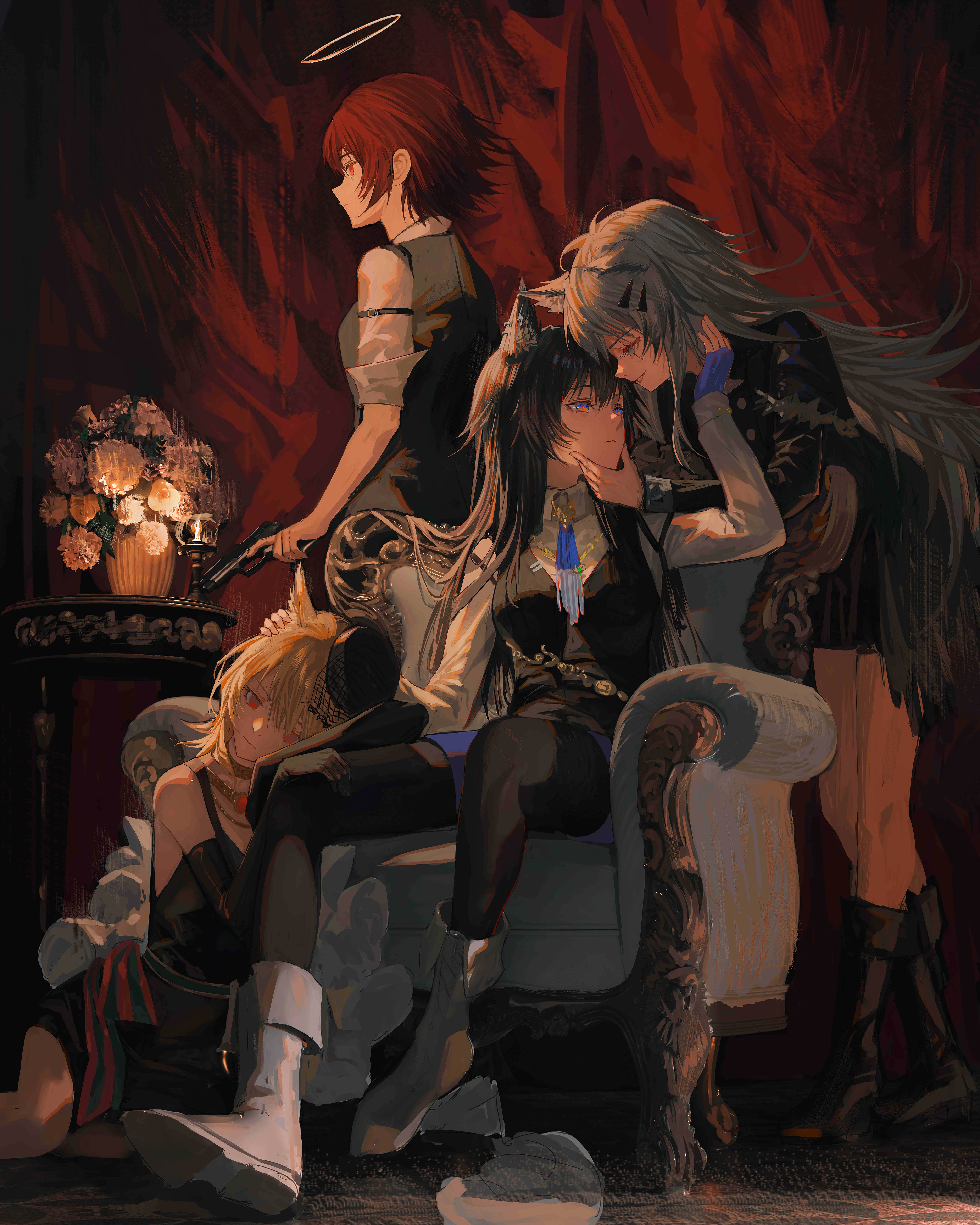 Arknights characters Texas, Exusiai, and Lappland HD Phone Wallpaper