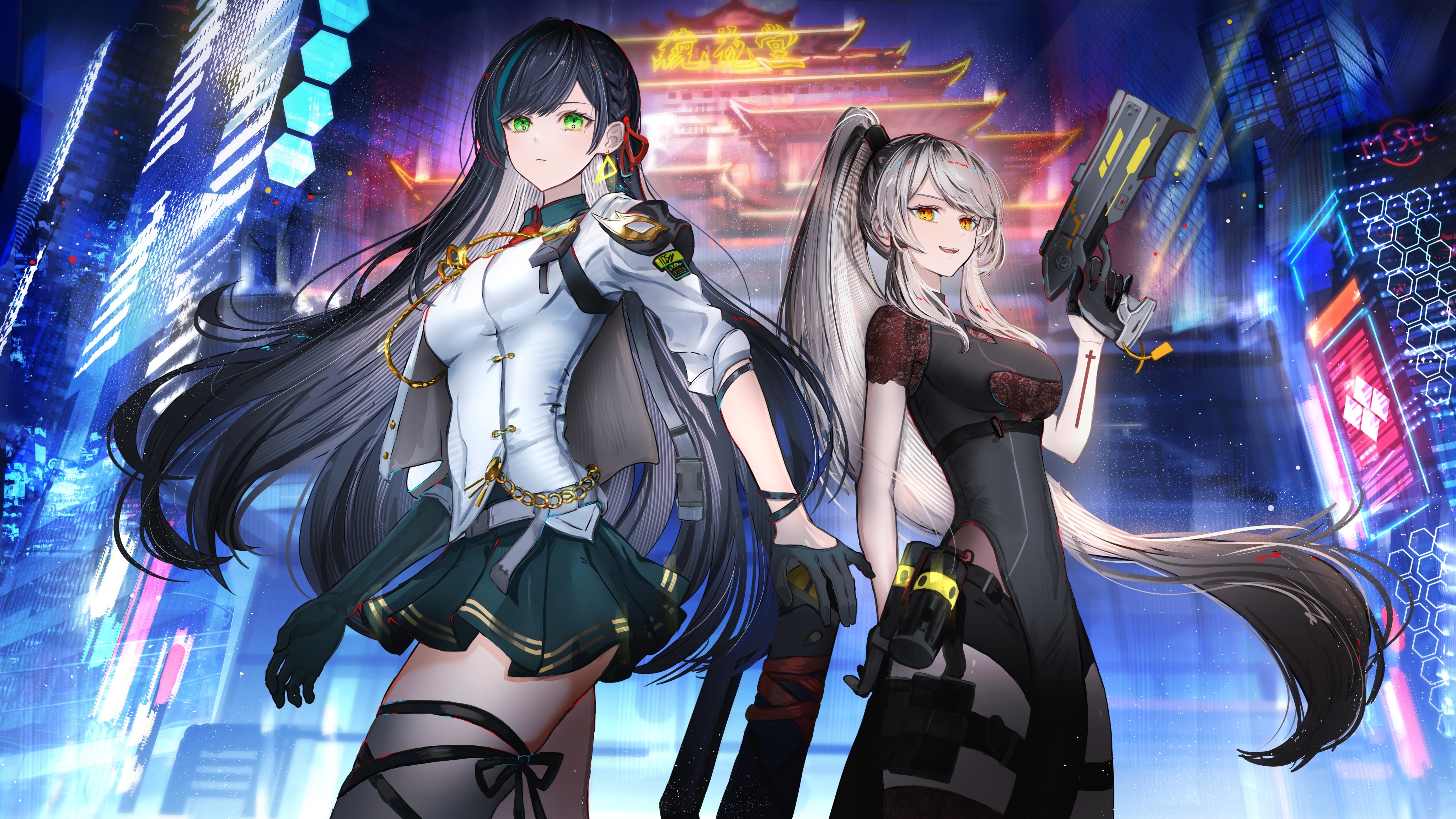 Tower of Fantasy: Lin and Samir with Guns HD Wallpaper