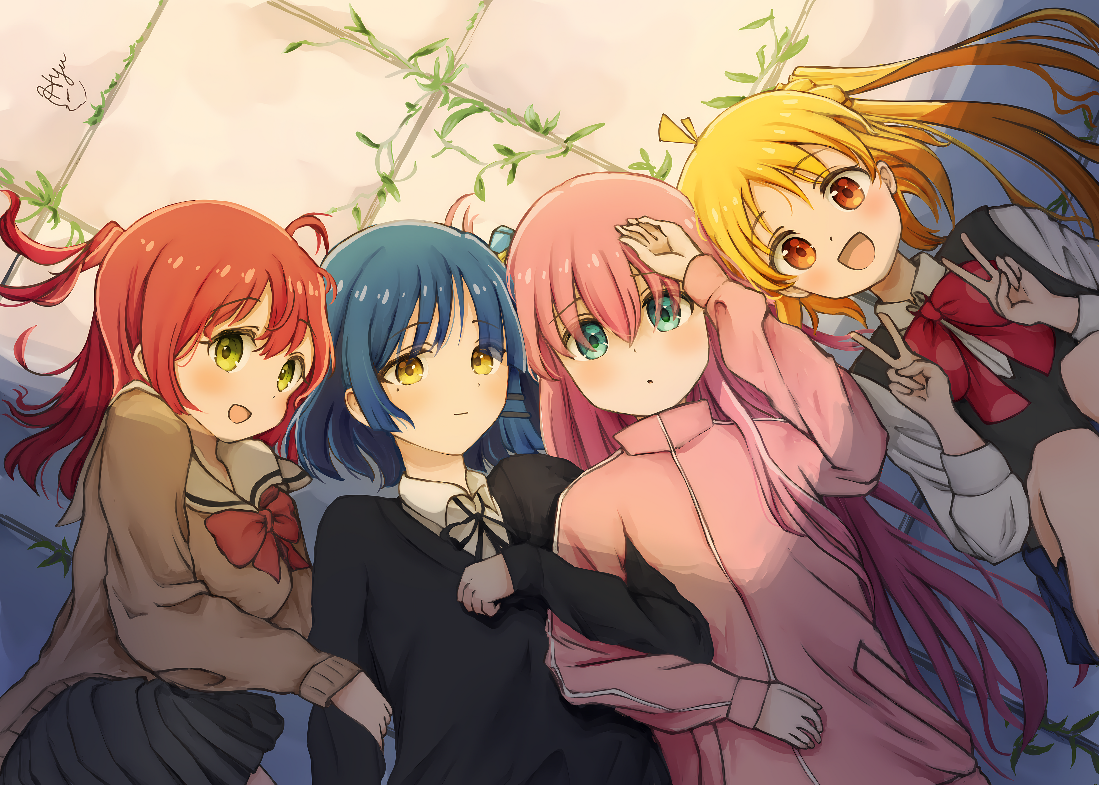 BOCCHI THE ROCK! Kessoku Band members lying down HD Wallpaper