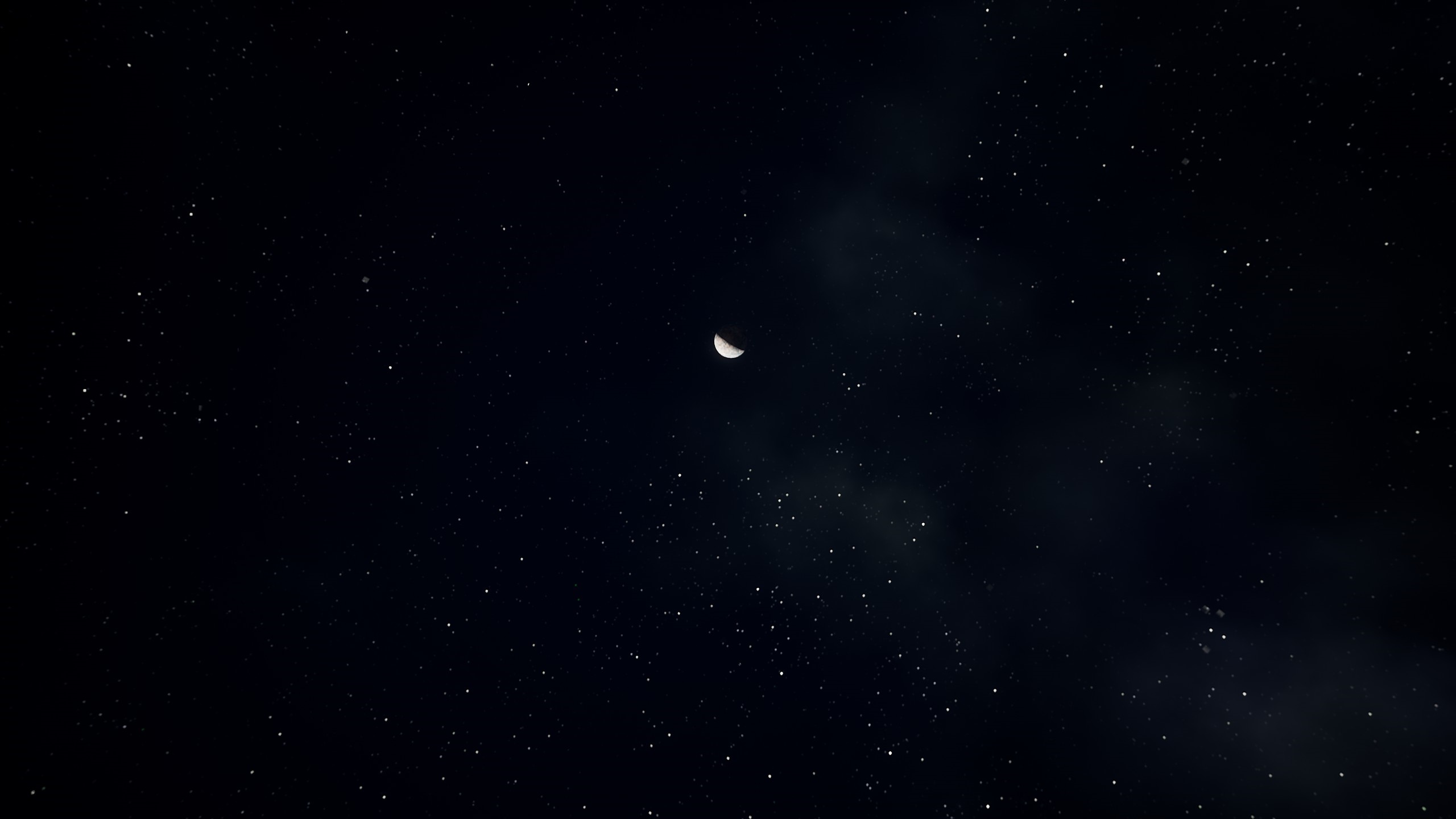 Deliver Us The Moon: Night Sky with Crescent Moon and Stars HD Wallpaper