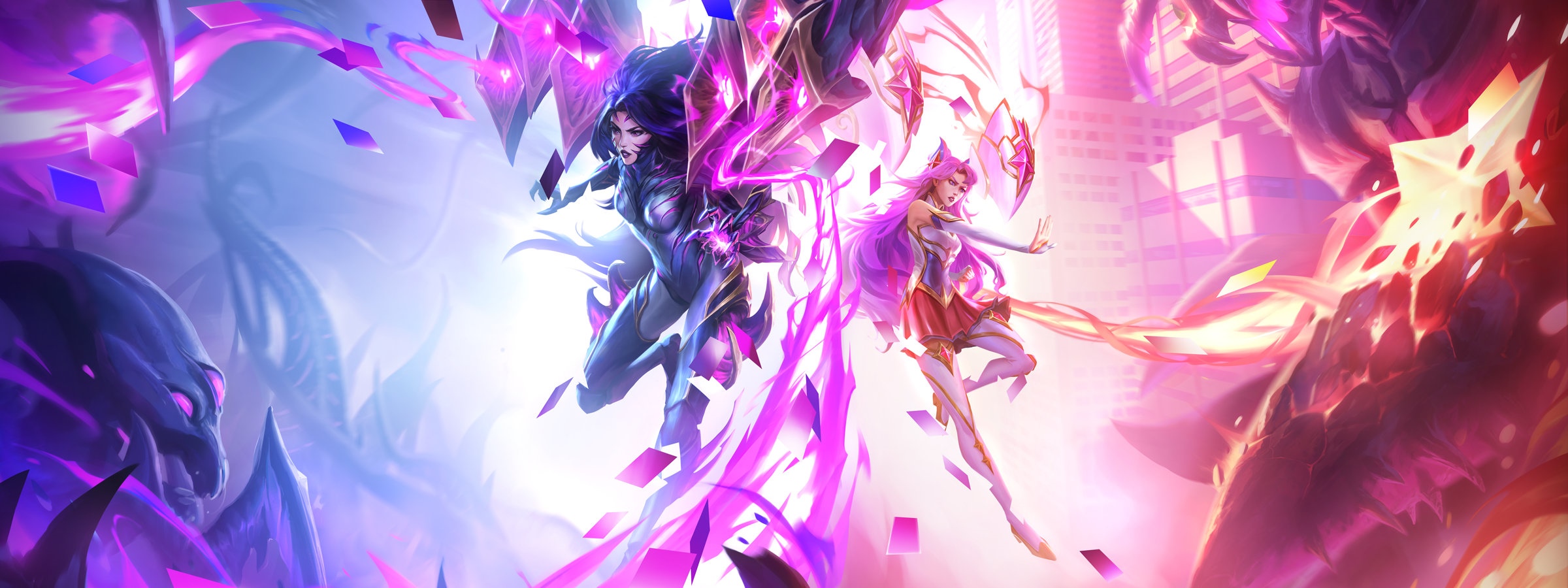 League of Legends Star Guardian Kai'Sa and Lux HD Wallpaper