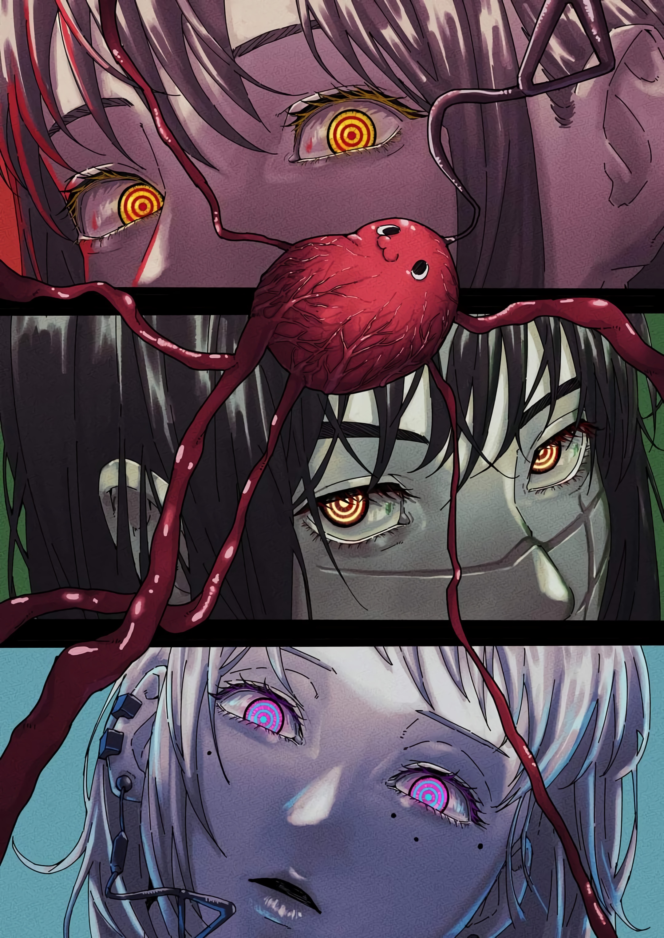 Chainsaw Man: Makima, Asa, and Pochita HD Phone Wallpaper