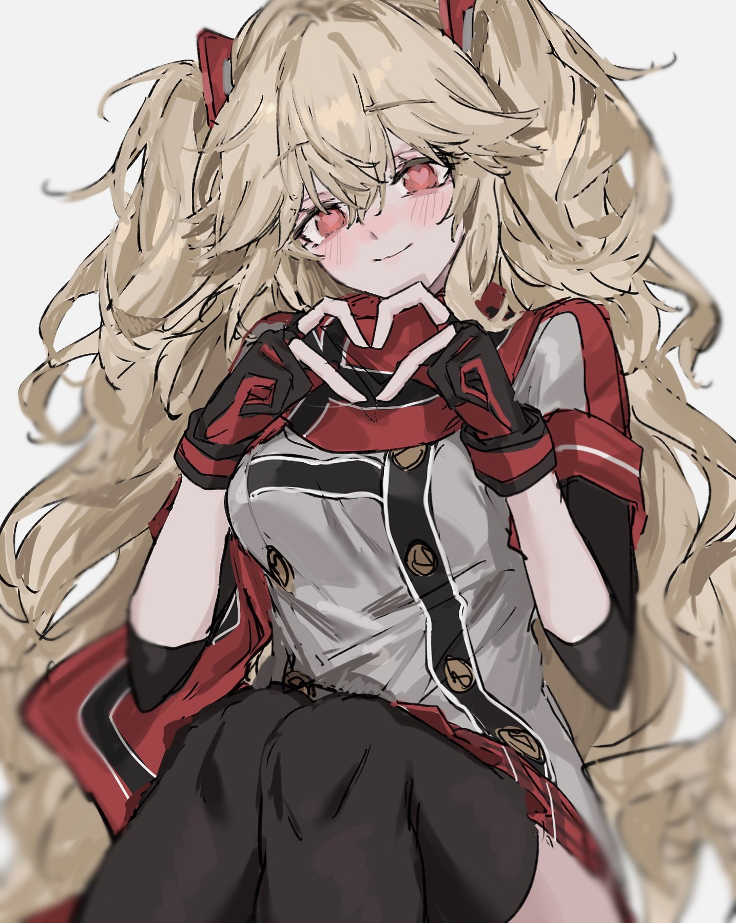 Azur Lane Blücher making a heart shape with her hands HD Phone Wallpaper