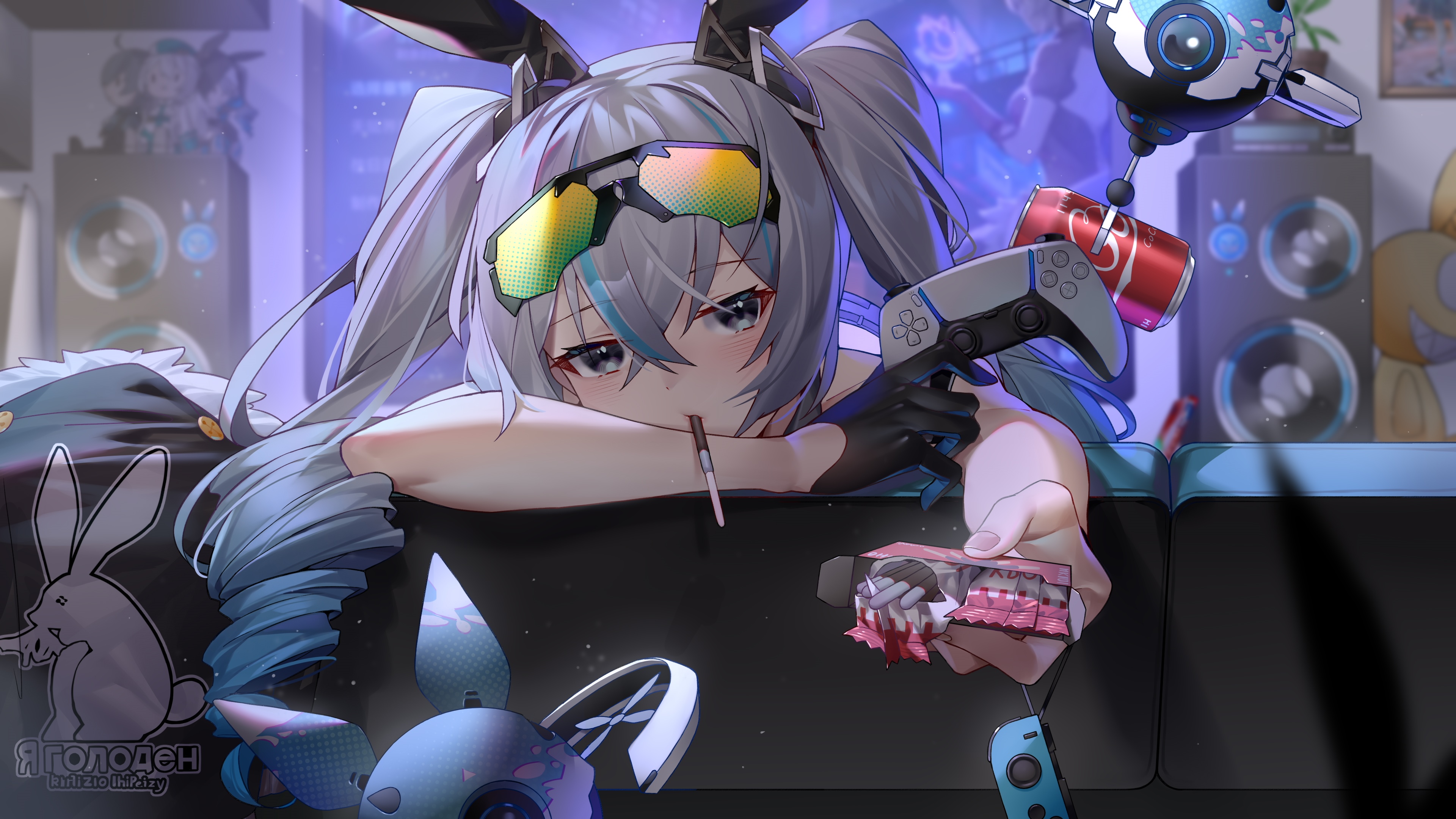 Bronya Zaychik with Coca-Cola and Controllers HD Wallpaper